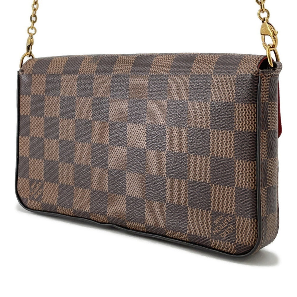 Louis Vuitton Damier Damier Canvas Ebene Red Color Pochette (Pre-Owned)