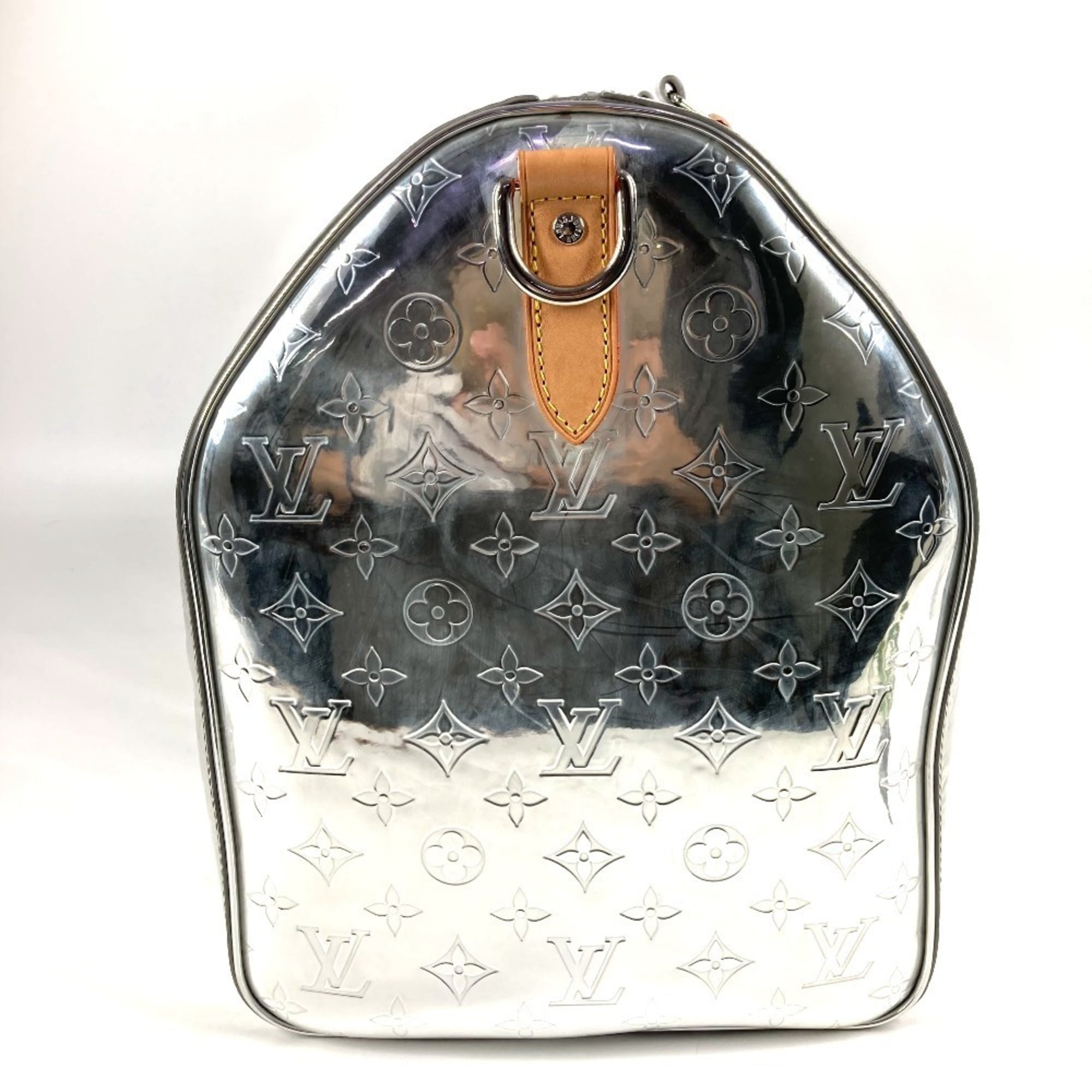 Louis Vuitton Silver Leather Boston Bag Handbag (Pre-Owned)