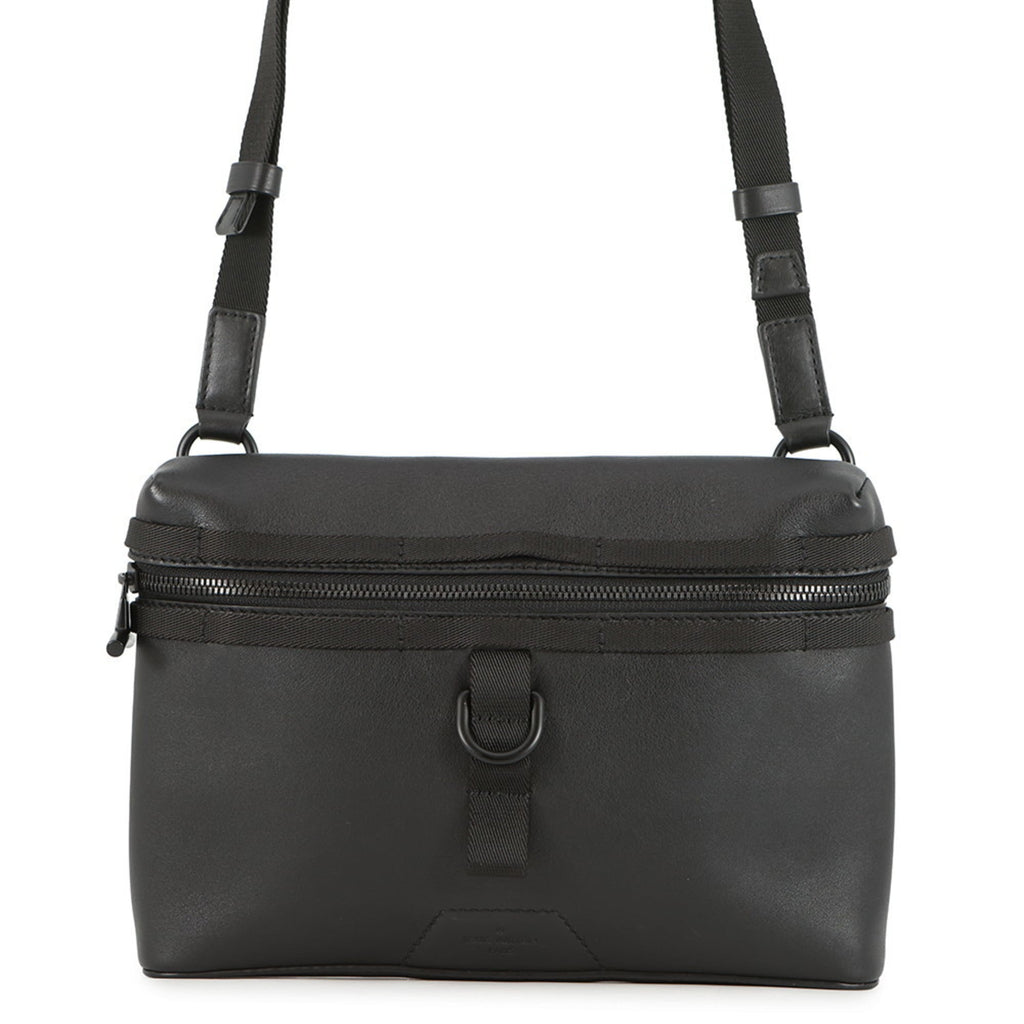 Louis Vuitton Black Noir Leather Messenger Bag Shoulder Bag (Pre-Owned)