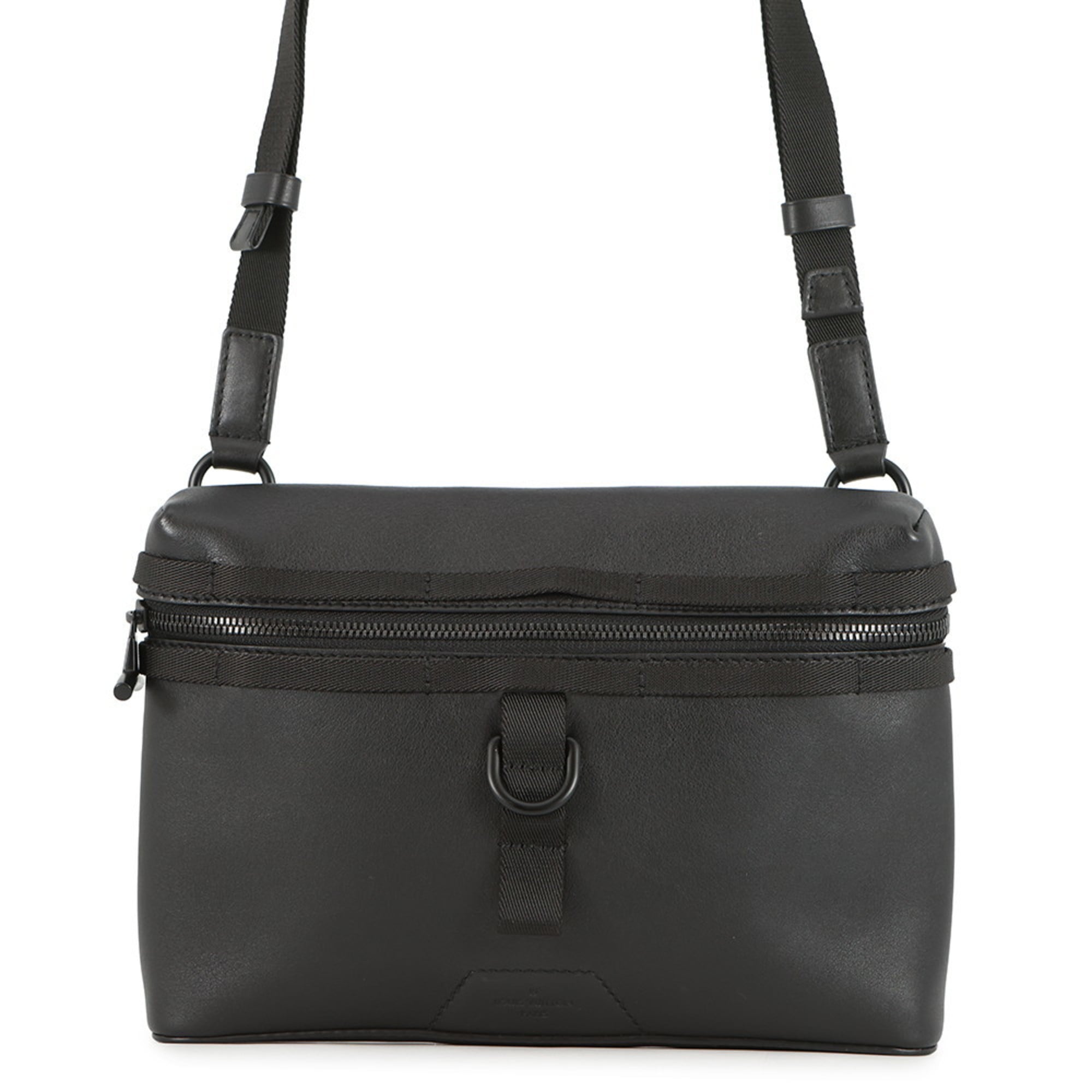 Louis Vuitton Black Noir Leather Messenger Bag Shoulder Bag (Pre-Owned)