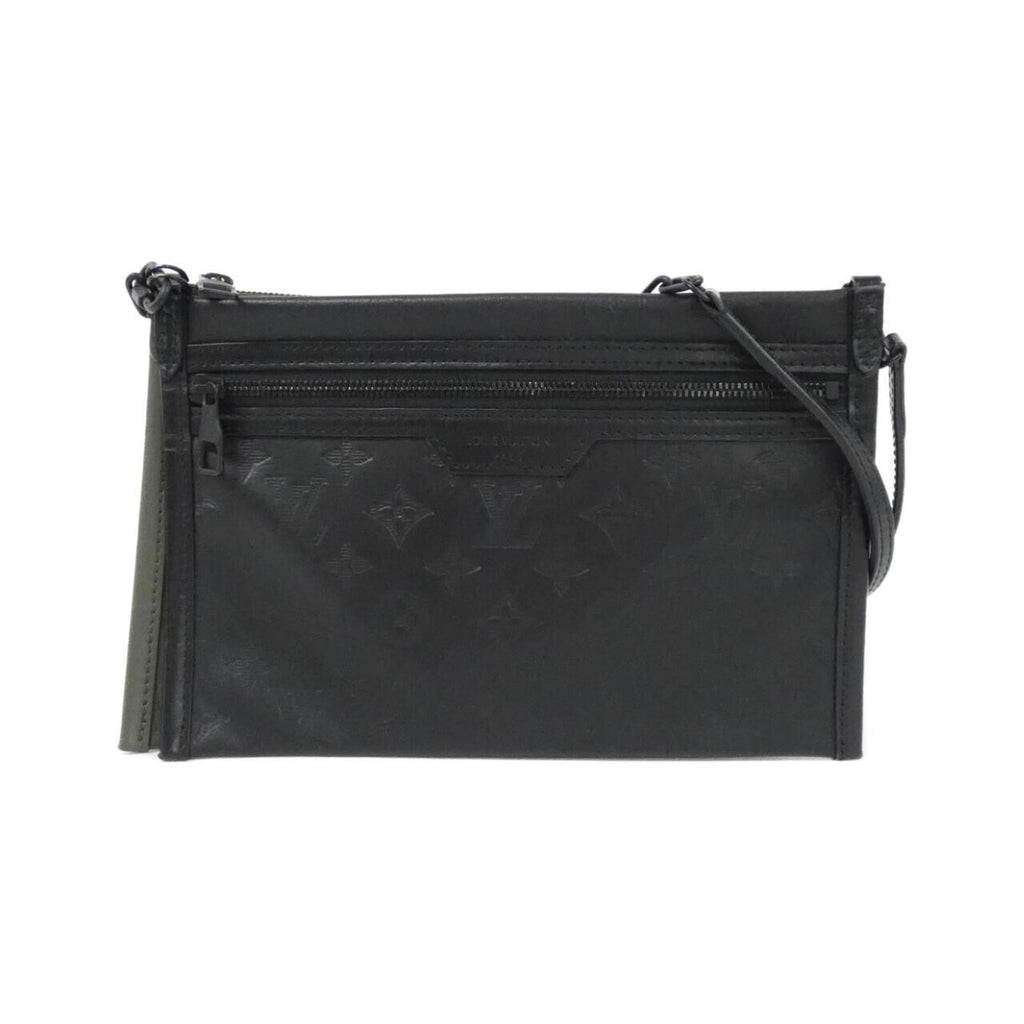 Louis Vuitton Black Khaki Leather Shoulder Bag (Pre-Owned)