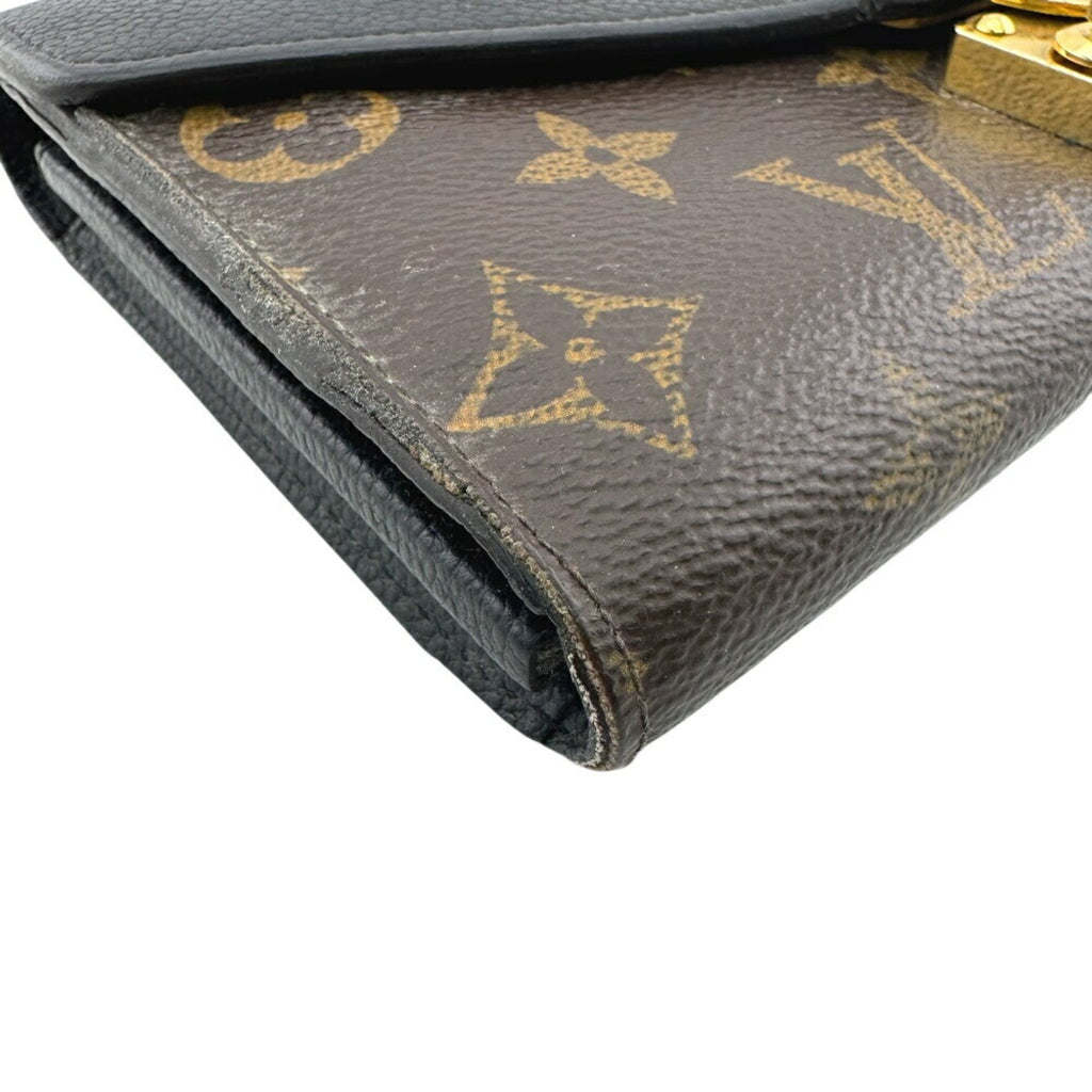 Louis Vuitton Black Brown Monogram Monogram Leather Long Wallet (Bi-Fold) (Pre-Owned)
