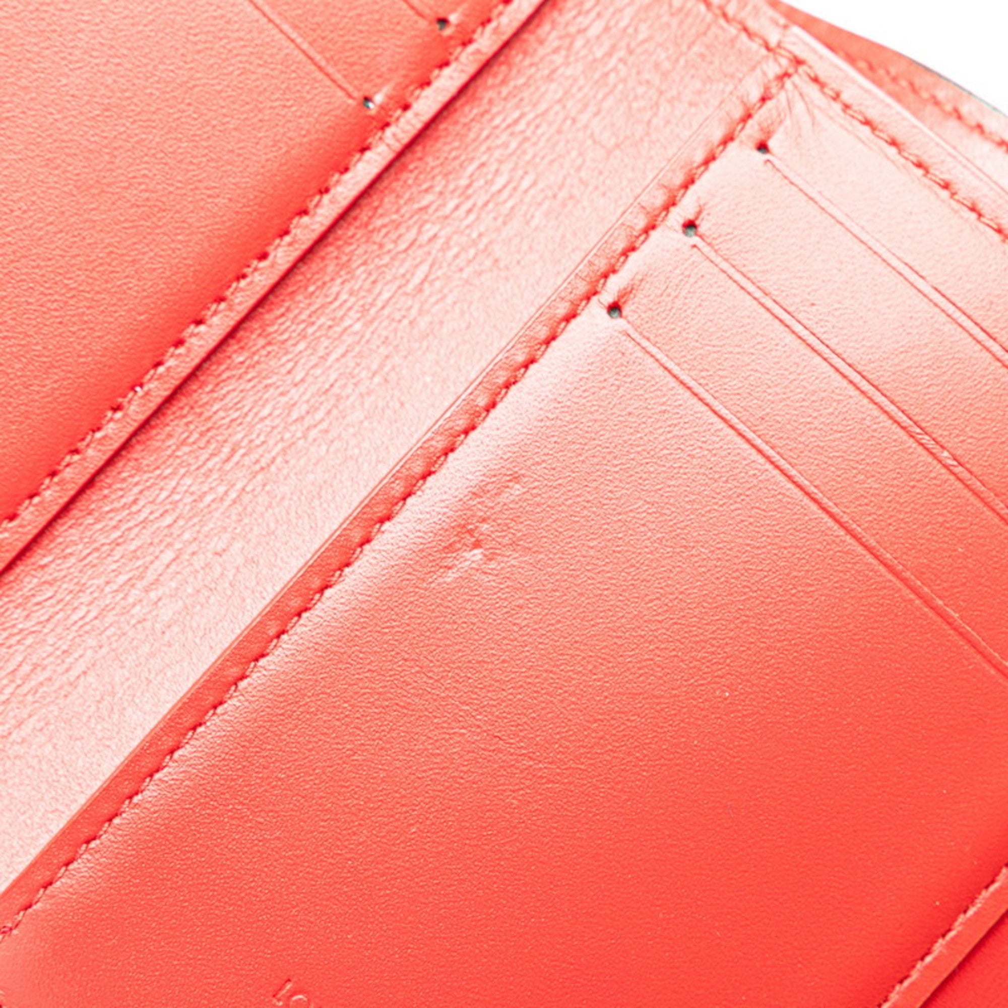 Louis Vuitton Cerise Monogram Red Color Leather Bill Wallet (Tri-Fold) (Pre-Owned)