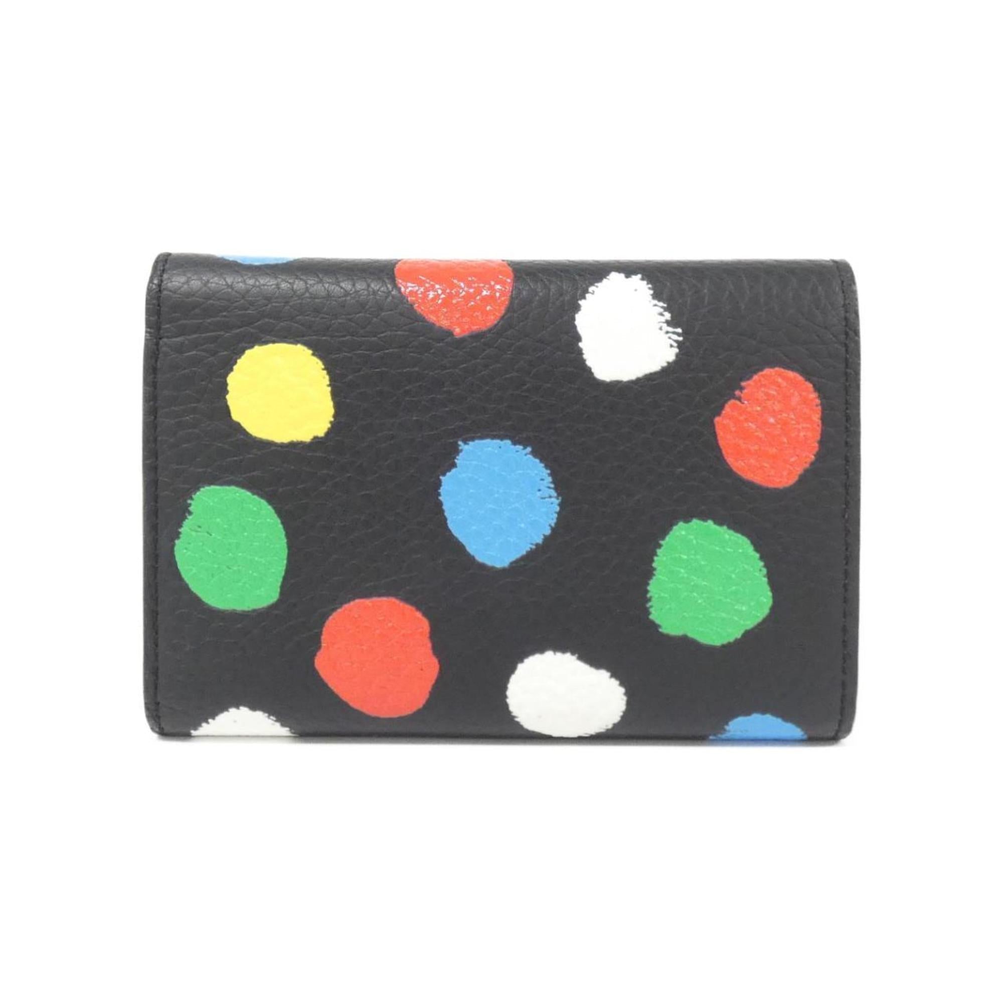Louis Vuitton Black Leather Wallet (Tri-Fold) (Pre-Owned)