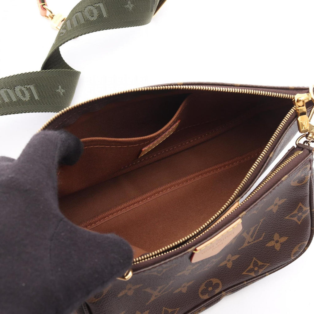 Louis Vuitton Monogram Brown Khaki Coated Canvas Leather Shoulder Bag (Pre-Owned)
