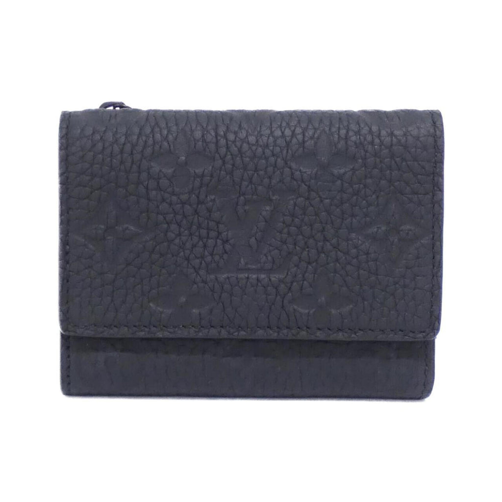 Louis Vuitton Black Leather Wallet (Tri-Fold) (Pre-Owned)