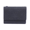 Louis Vuitton Black Leather Wallet (Tri-Fold) (Pre-Owned)