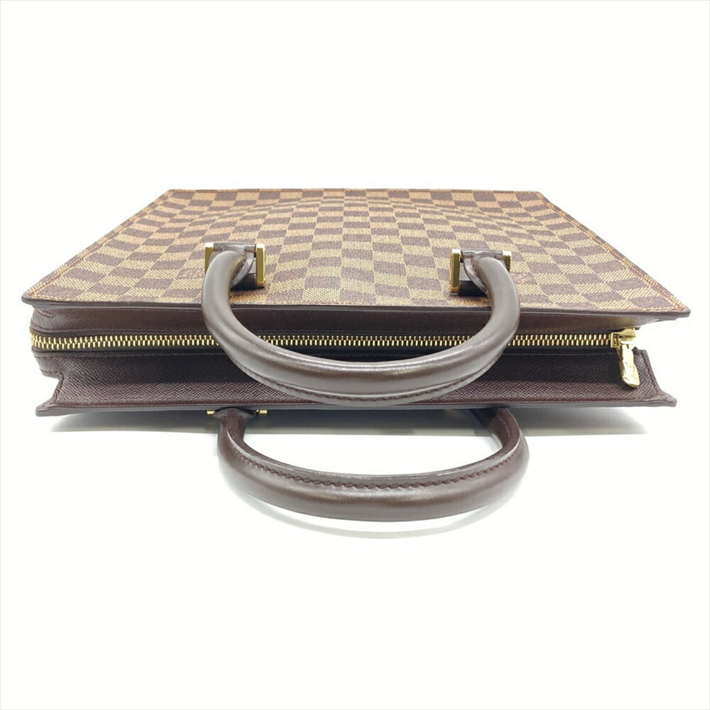 Louis Vuitton Damier Brown Damier Canvas Ebene Leather Handbag (Pre-Owned)