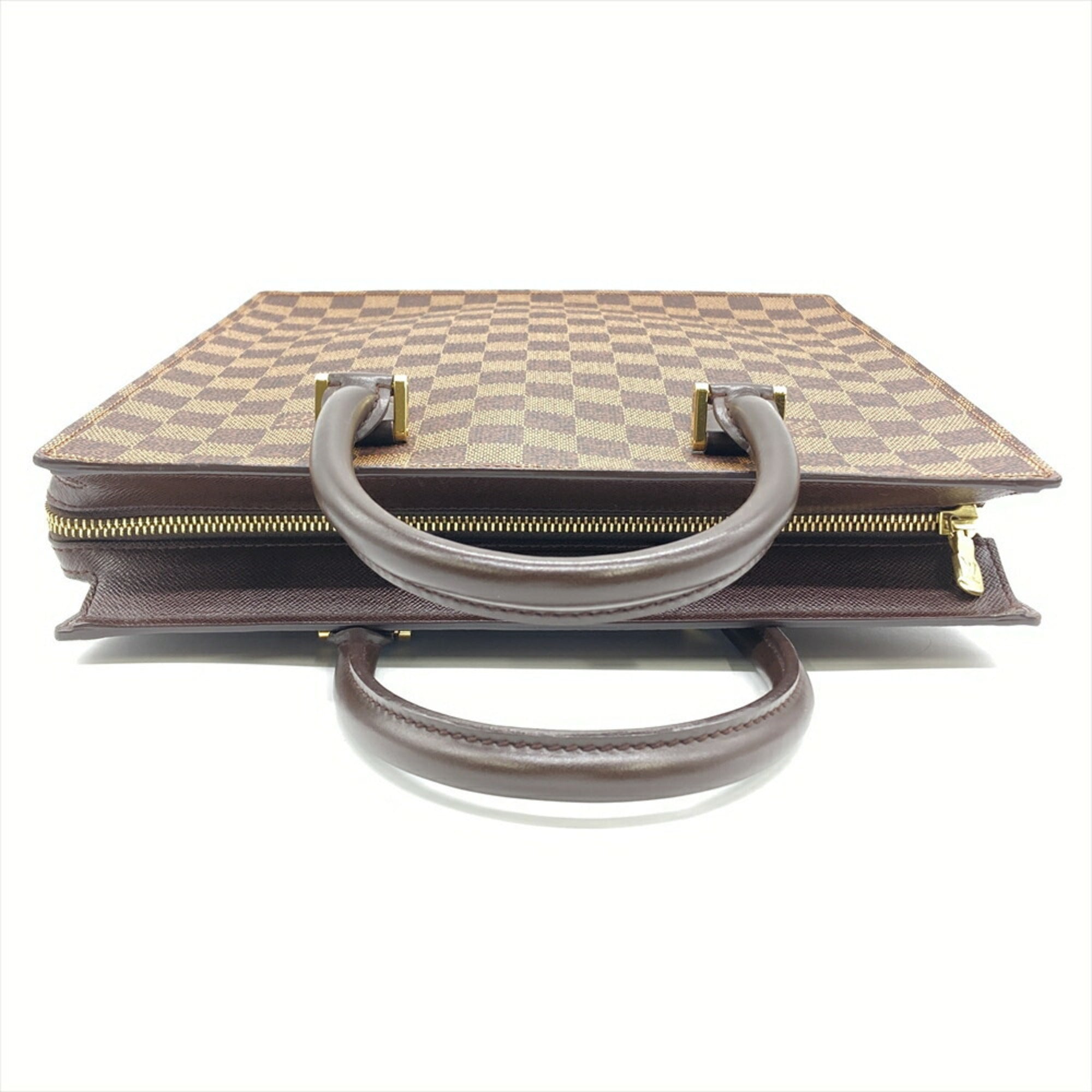 Louis Vuitton Damier Brown Damier Canvas Ebene Leather Handbag (Pre-Owned)