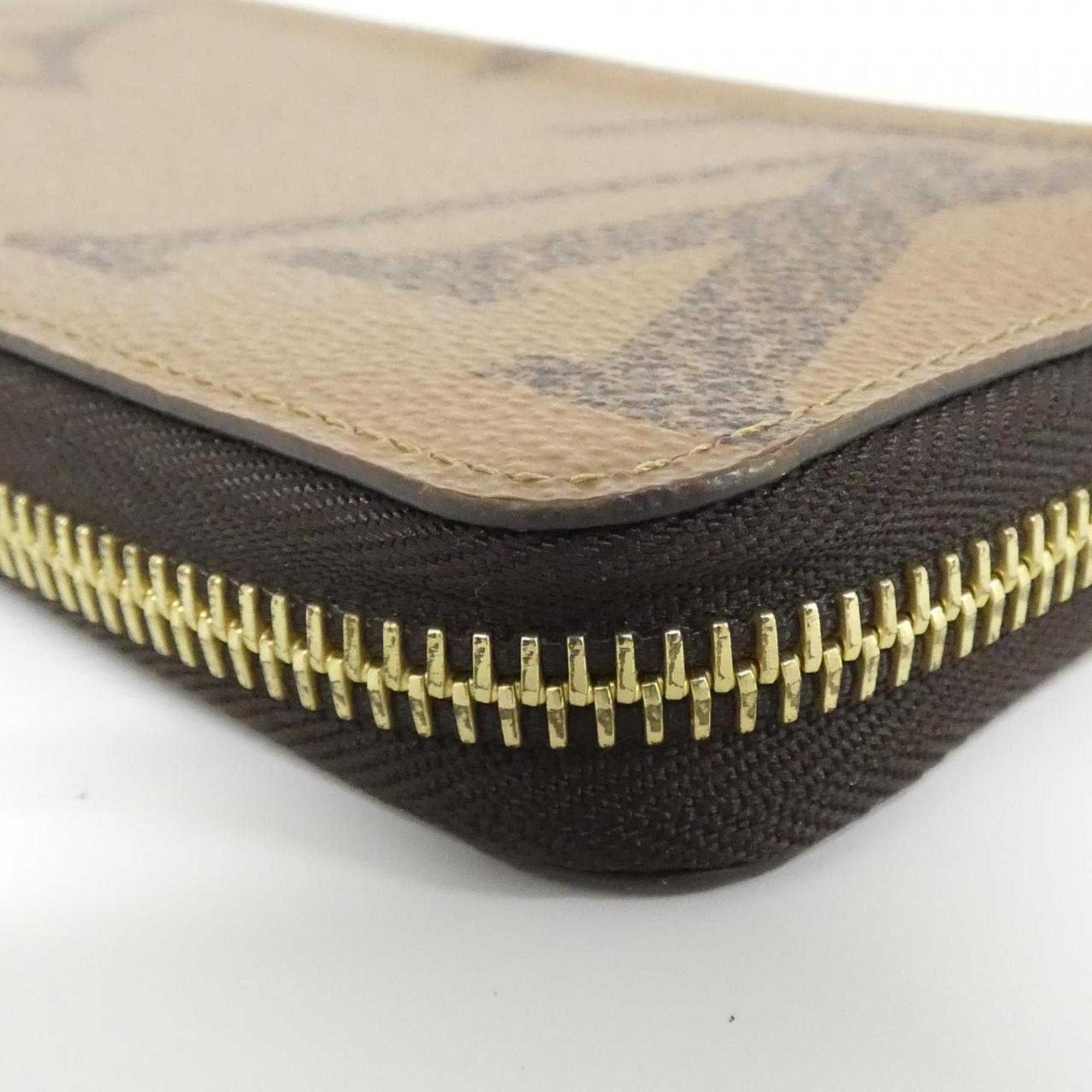 Louis Vuitton Marron Coated Canvas Long Wallet (Bi-Fold) (Pre-Owned)