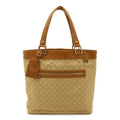Louis Vuitton Beige Canvas Leather Shoulder Bag Tote Bag (Pre-Owned)