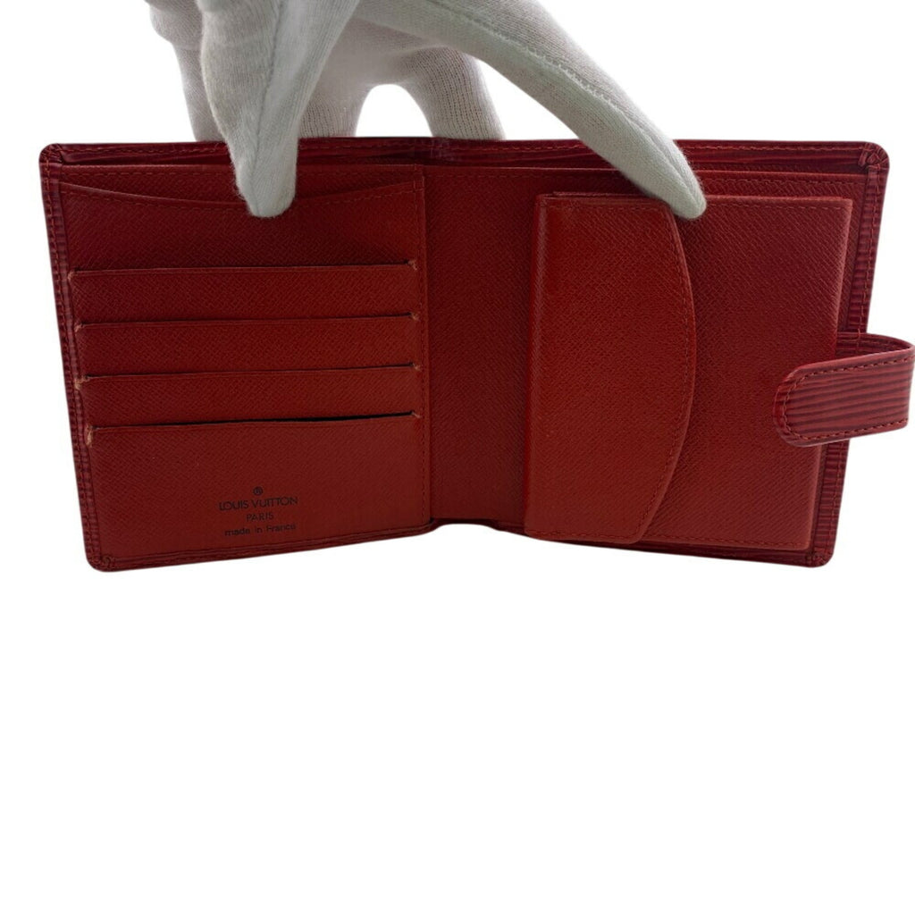 Louis Vuitton Castilian Red Red Color Leather Wallet (Bi-Fold) (Pre-Owned)
