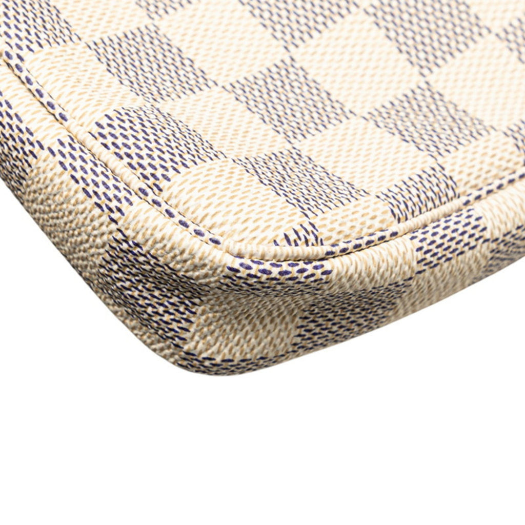 Louis Vuitton Damier Azur White Pvc Leather Handbag Pochette (Pre-Owned)