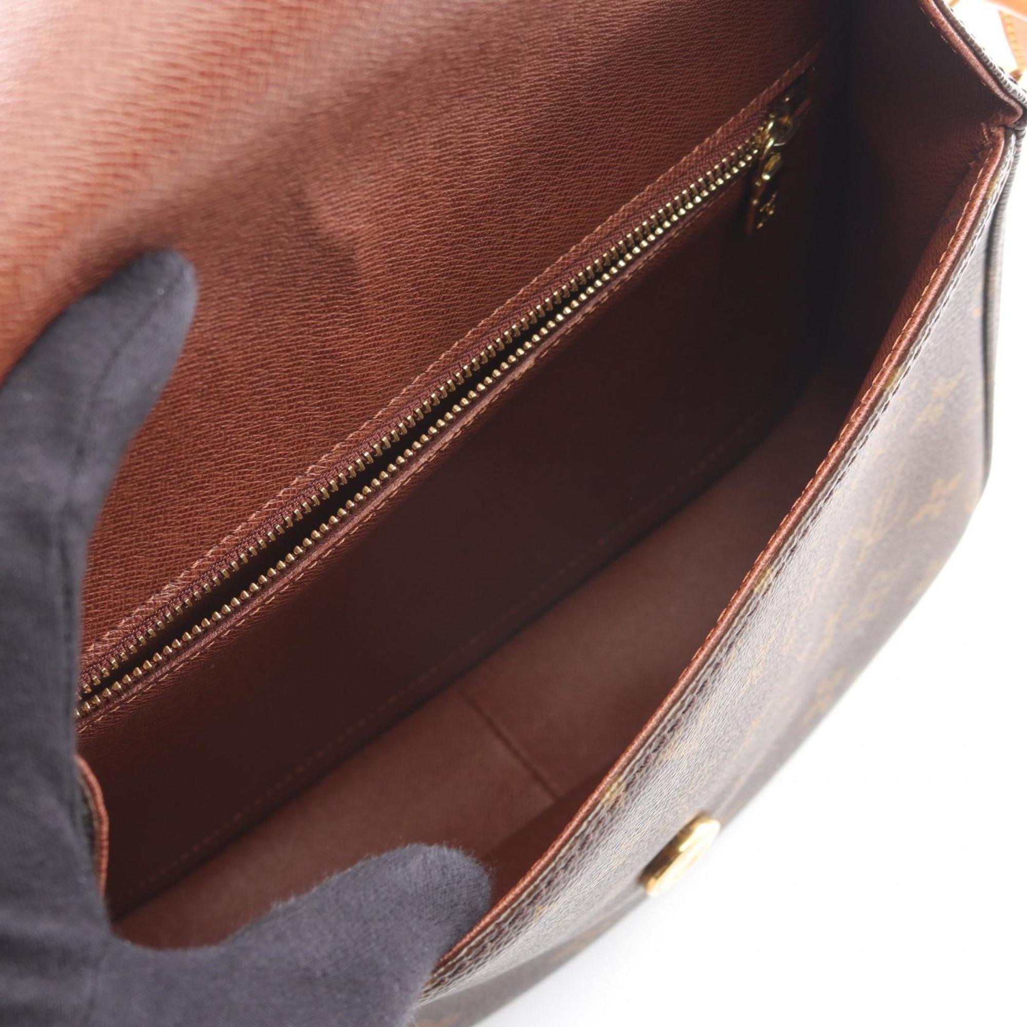 Louis Vuitton Brown Coated Canvas Leather Shoulder Bag (Pre-Owned)