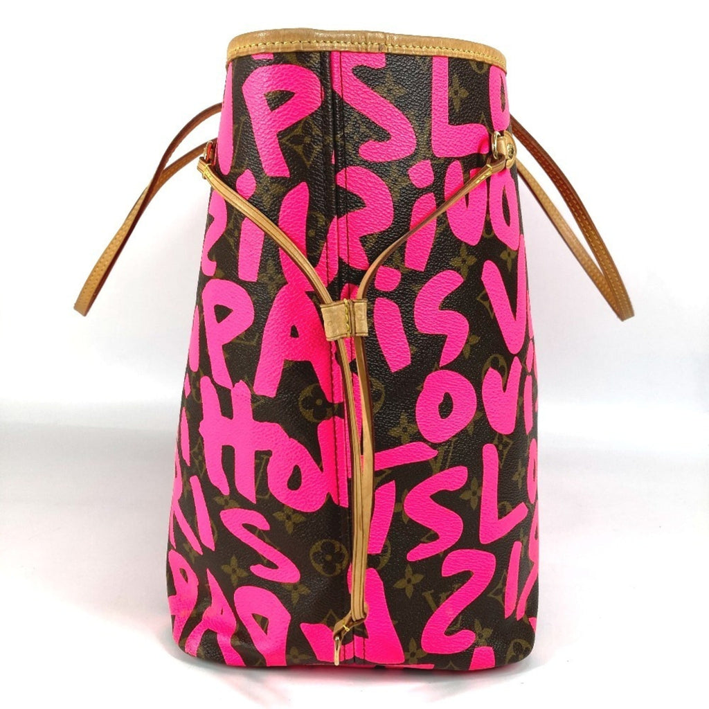 Louis Vuitton Fuchsia Pink Galle Pink Monogram Graffiti Shoulder Bag Tote Bag (Pre-Owned)