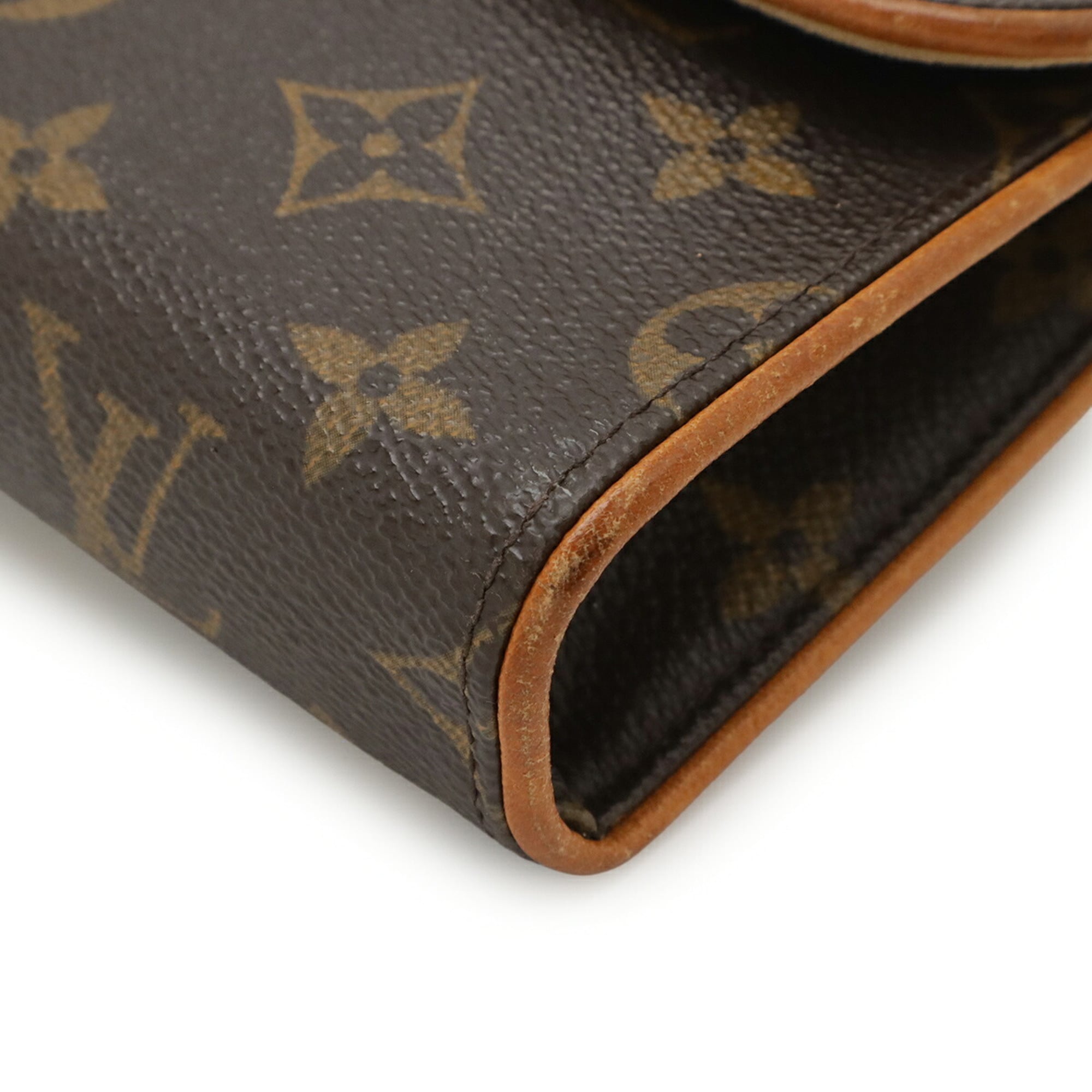Louis Vuitton Brown Monogram White Monogram Clutch Bag Pochette Pouch (Pre-Owned)