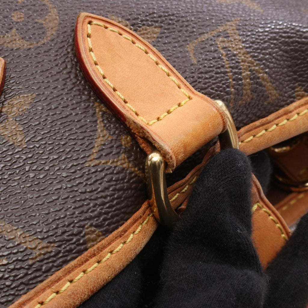 Louis Vuitton Monogram Brown Coated Canvas Leather Tote Bag (Pre-Owned)