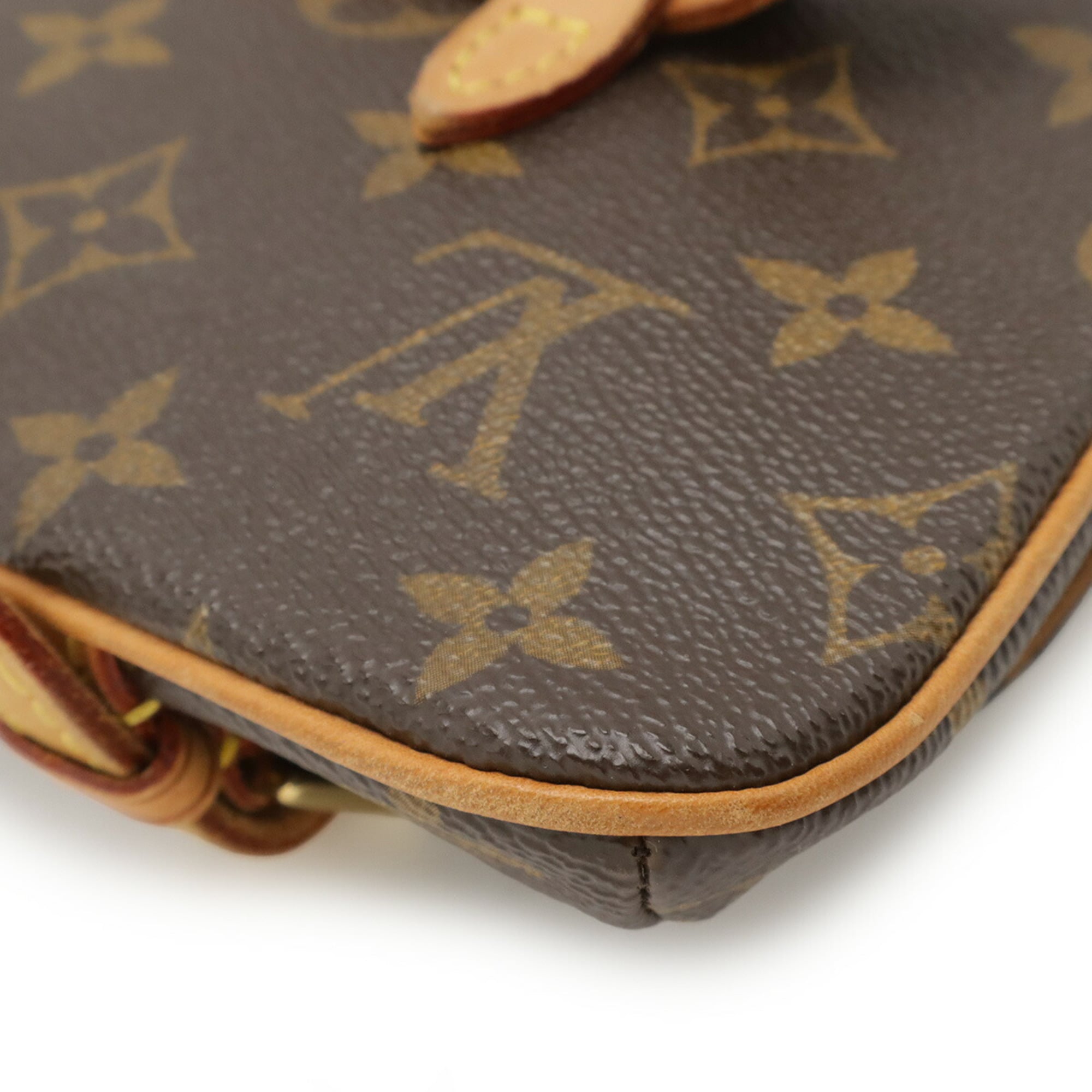 Louis Vuitton Brown Pvc Coated Canvas Clutch Bag Pochette Sling Bag (Pre-Owned)