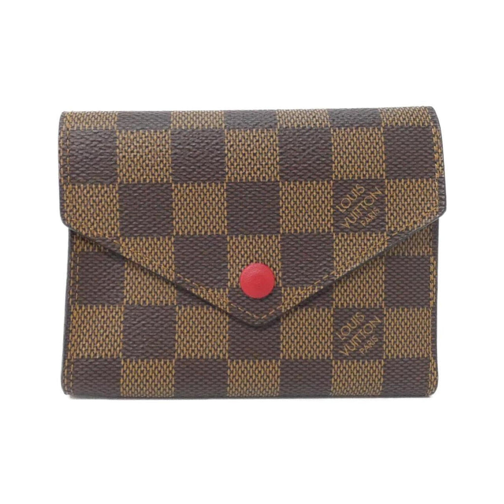 Louis Vuitton Ebene Rouge Coated Canvas Wallet (Tri-Fold) (Pre-Owned)