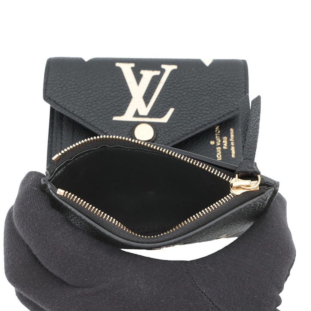 Louis Vuitton Beige Bicolor Black Monogram Monogram Empreinte Wallet (Tri-Fold) (Pre-Owned)