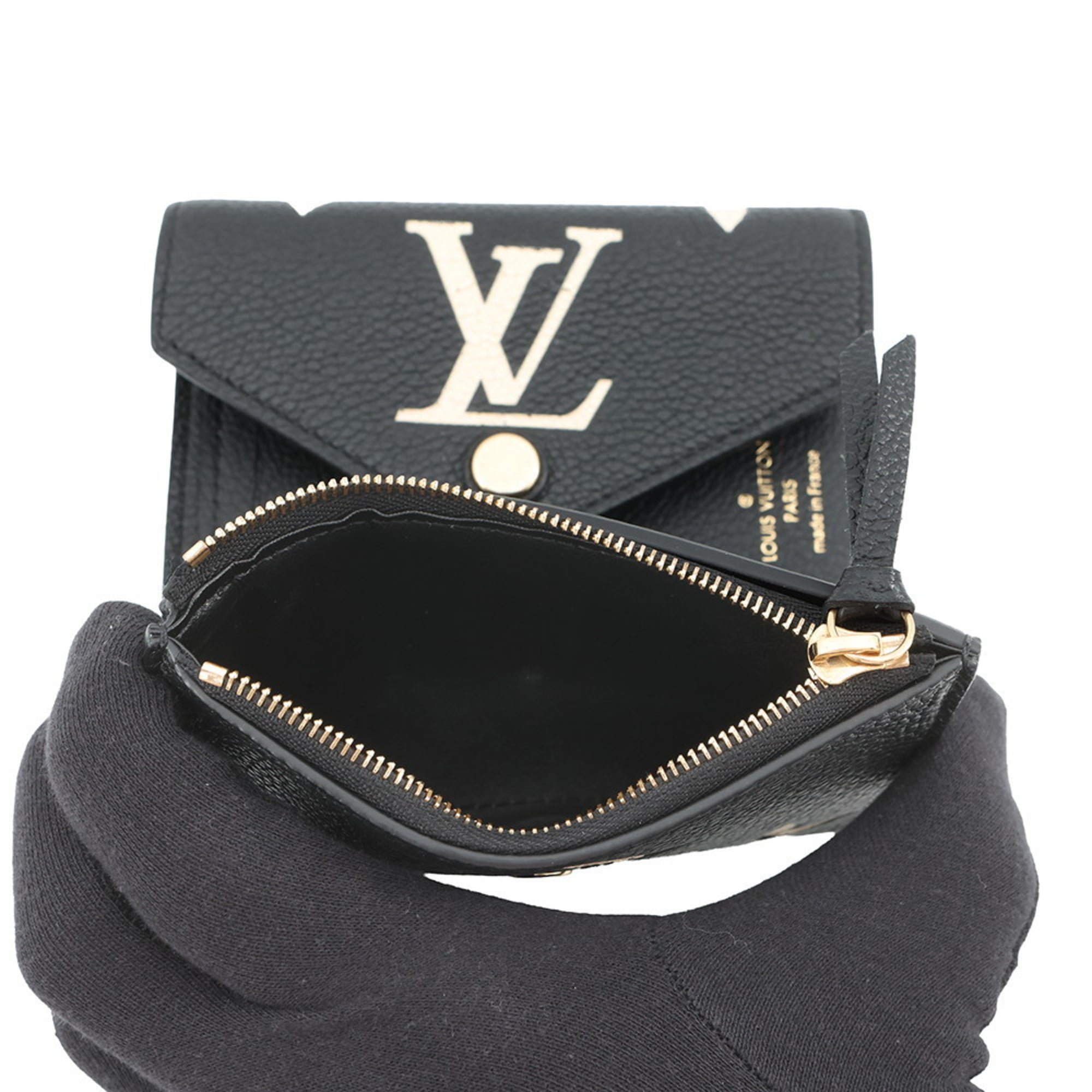 Louis Vuitton Beige Bicolor Black Monogram Monogram Empreinte Wallet (Tri-Fold) (Pre-Owned)