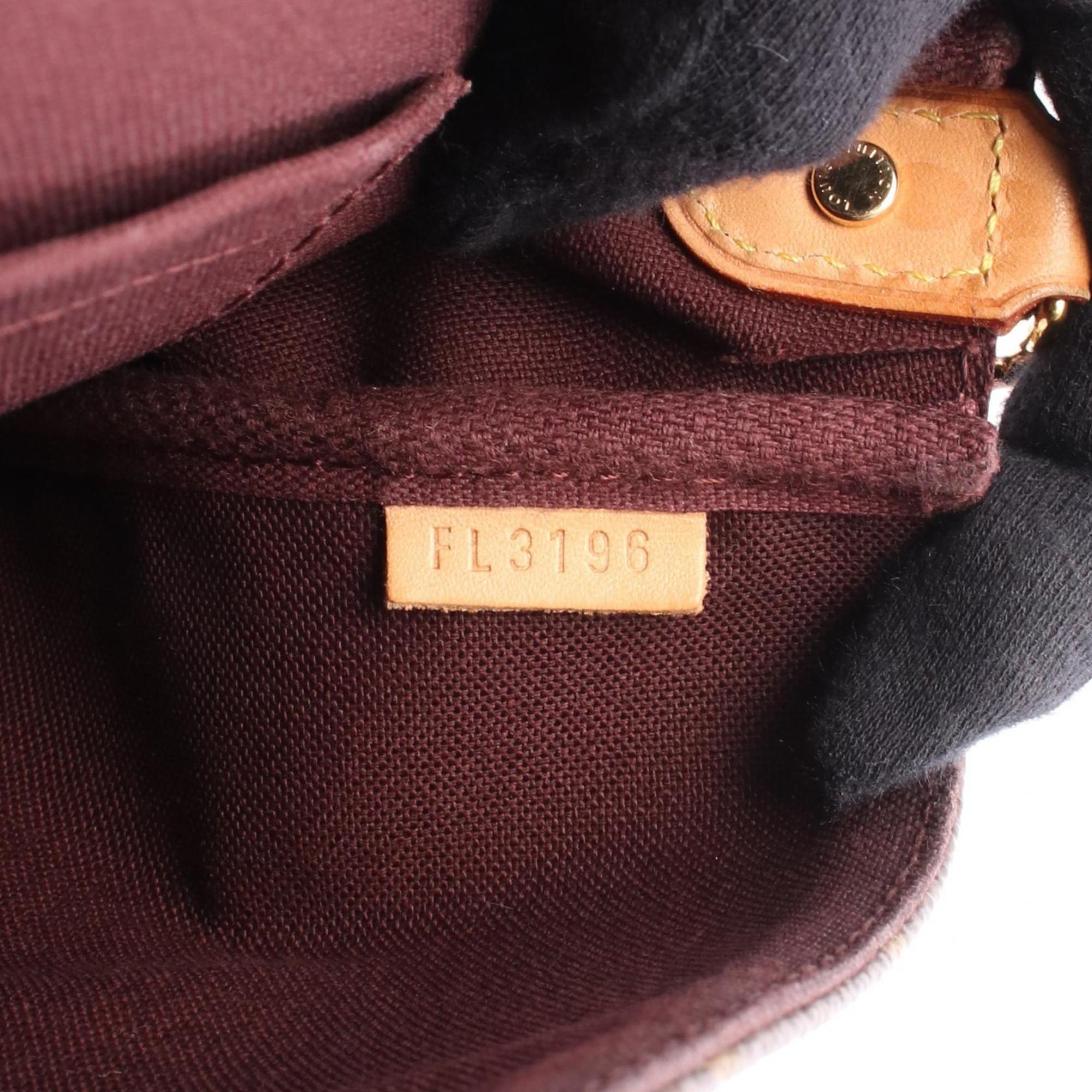 Louis Vuitton Brown Pvc Coated Canvas Leather Handbag (Pre-Owned)