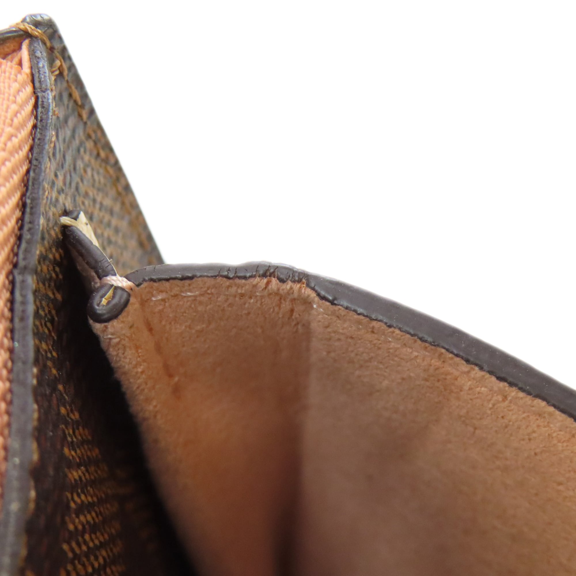 Louis Vuitton Brown Damier Canvas Ebene Damier Canvas Chain/Shoulder Wallet (Pre-Owned)