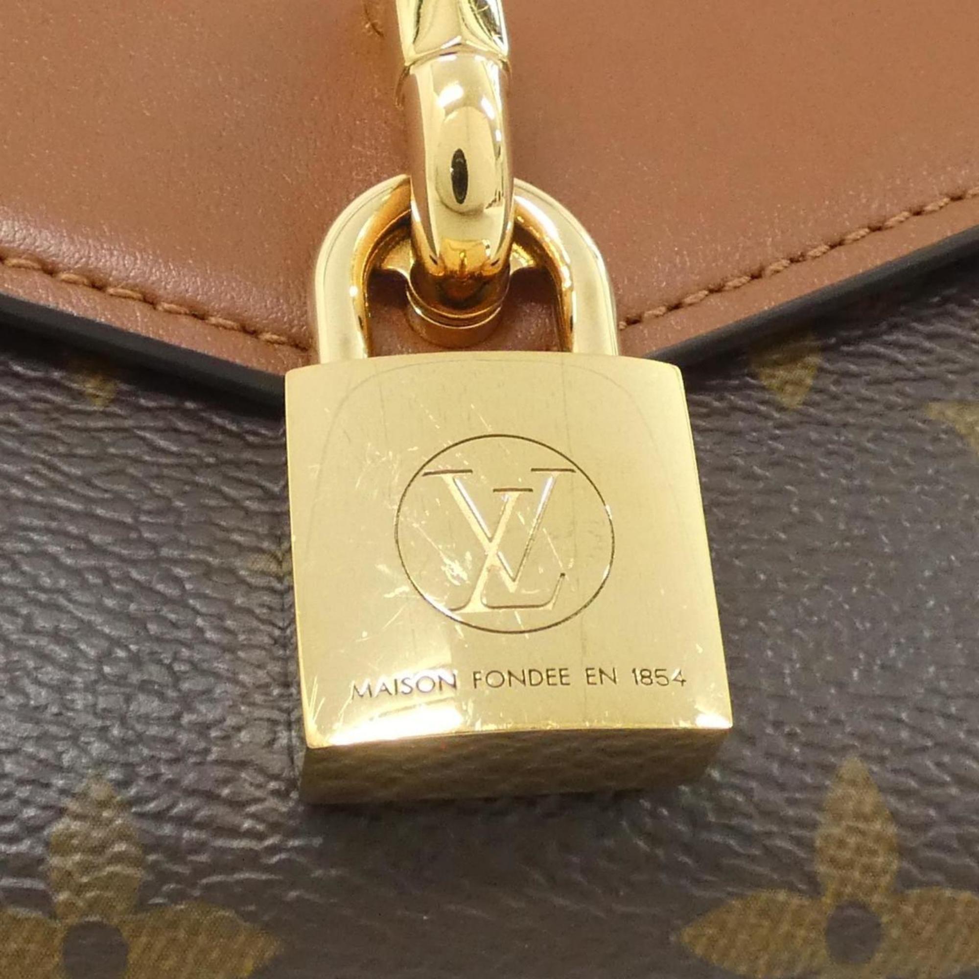Louis Vuitton Caramel Marron Coated Canvas Leather Shoulder Bag (Pre-Owned)