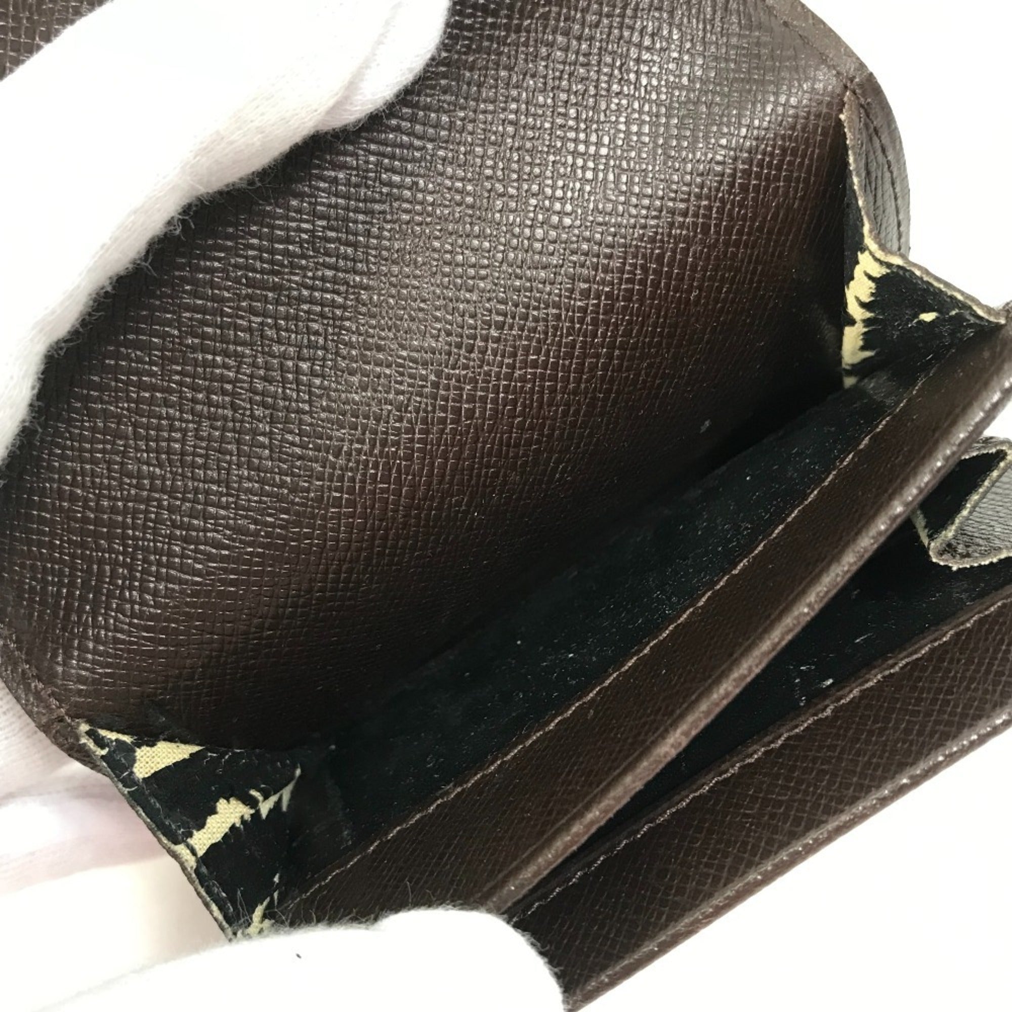 Louis Vuitton Brown Damier Canvas Ebene Damier Canvas Coin Purse/Coin Case (Pre-Owned)