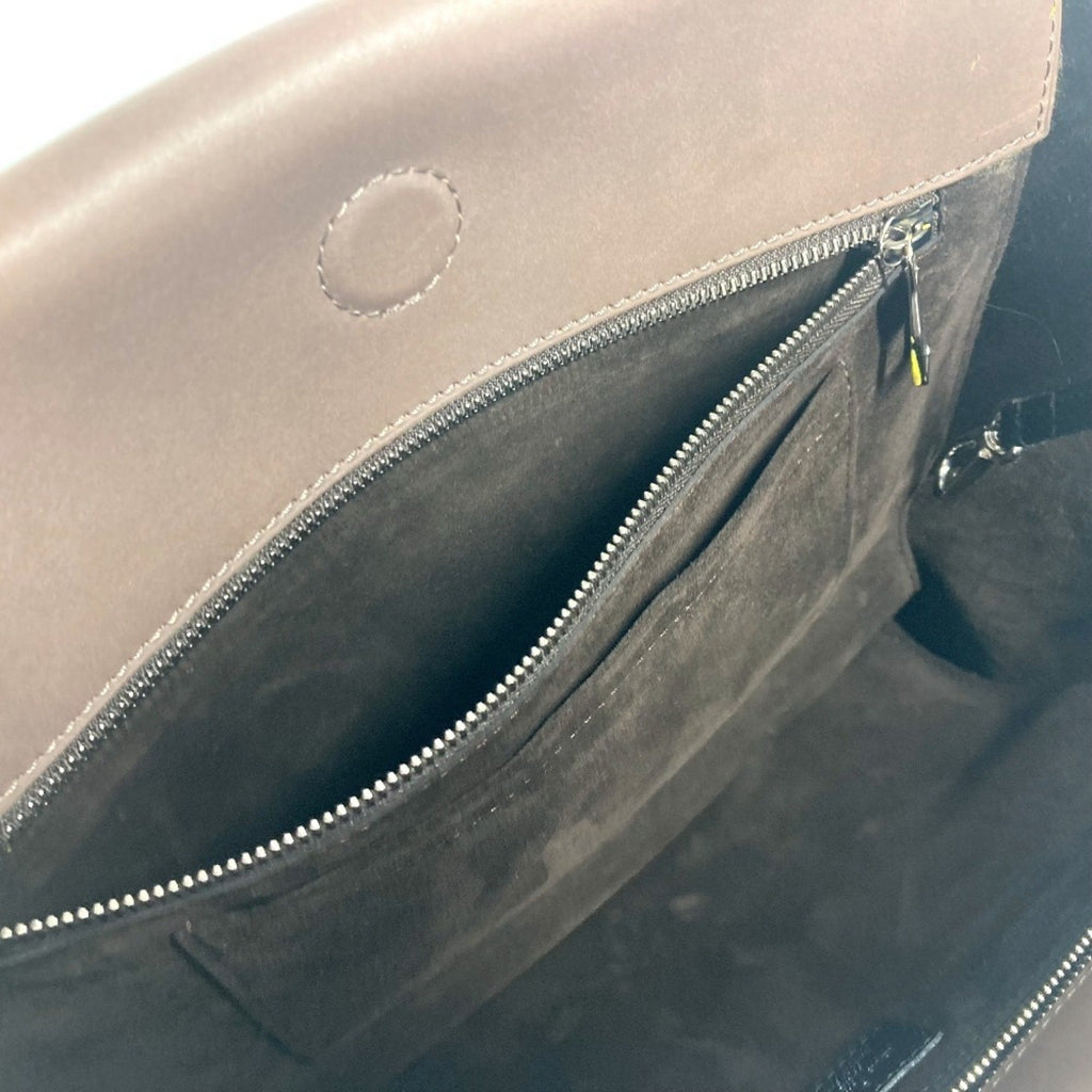 Louis Vuitton Black Brown Leather Handbag Tote Bag (Pre-Owned)