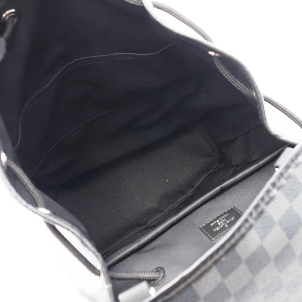 Louis Vuitton Black Coated Canvas Leather Backpack (Pre-Owned)