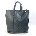 Louis Vuitton Taigarama Black Taiga Leather Monogram Eclipse Handbag Shoulder Bag Tote Bag (Pre-Owned)