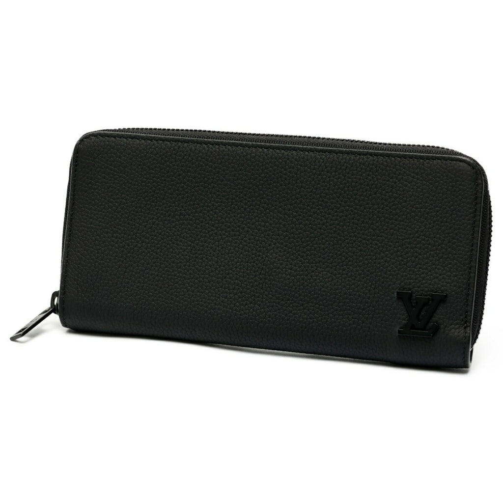 Louis Vuitton Black Noir Leather Long Wallet (Bi-Fold) (Pre-Owned)