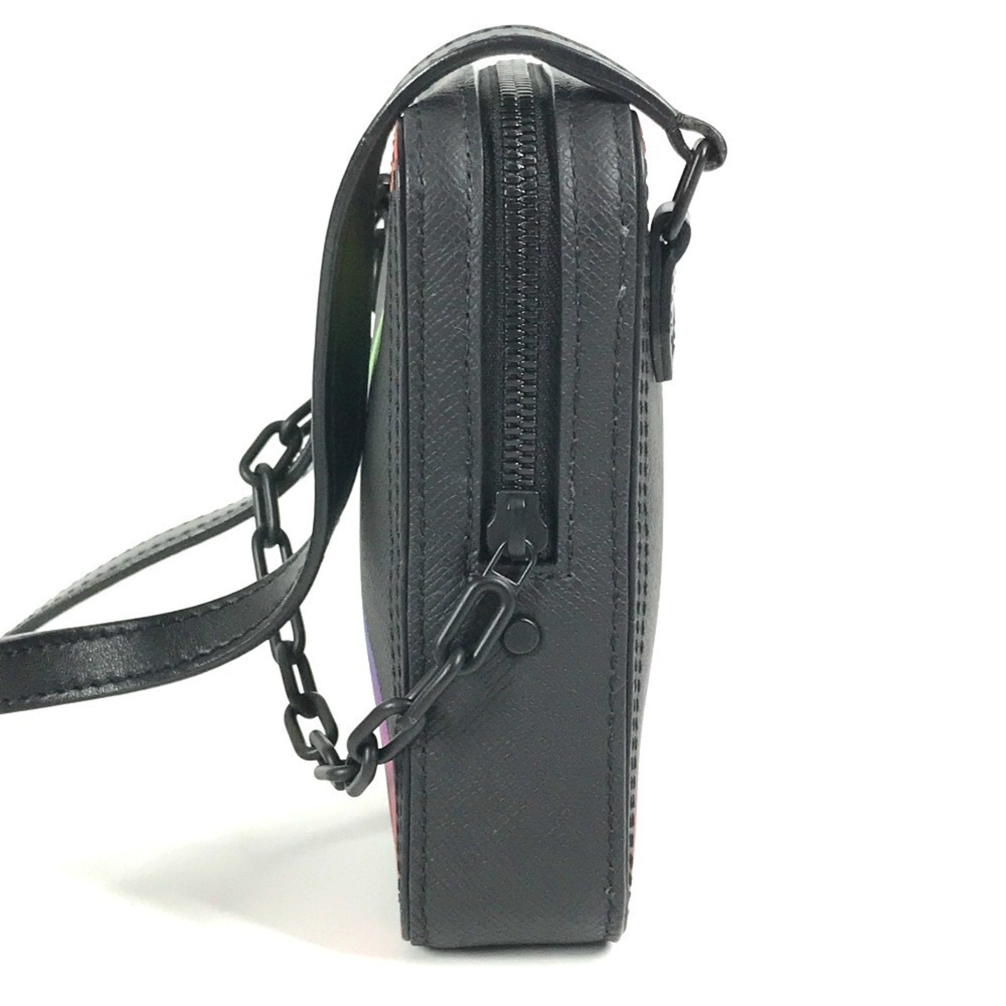Louis Vuitton Black Multi-Color Taiga Leather Pochette Shoulder Bag (Pre-Owned)