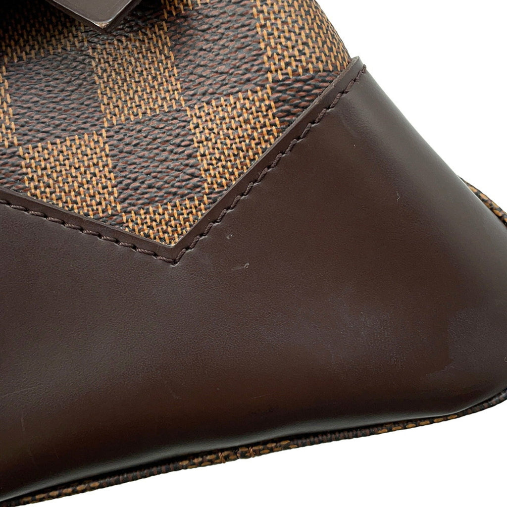 Louis Vuitton Beige Brown Damier Canvas Exotic Leather Handbag (Pre-Owned)