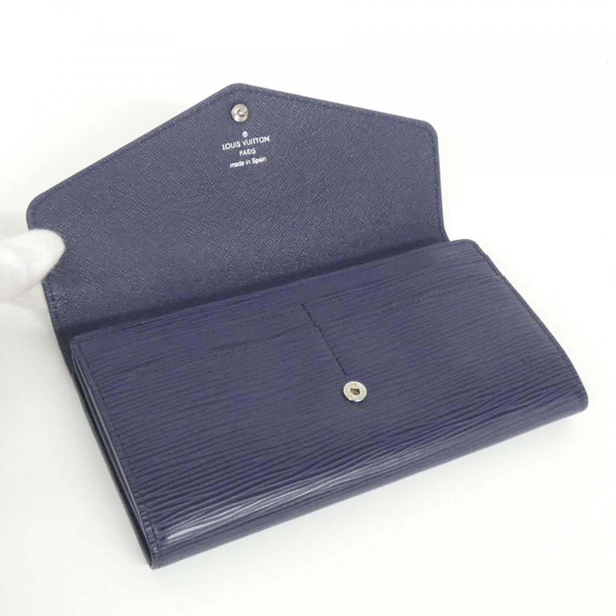 Louis Vuitton Indigo Leather Long Wallet (Bi-Fold) (Pre-Owned)
