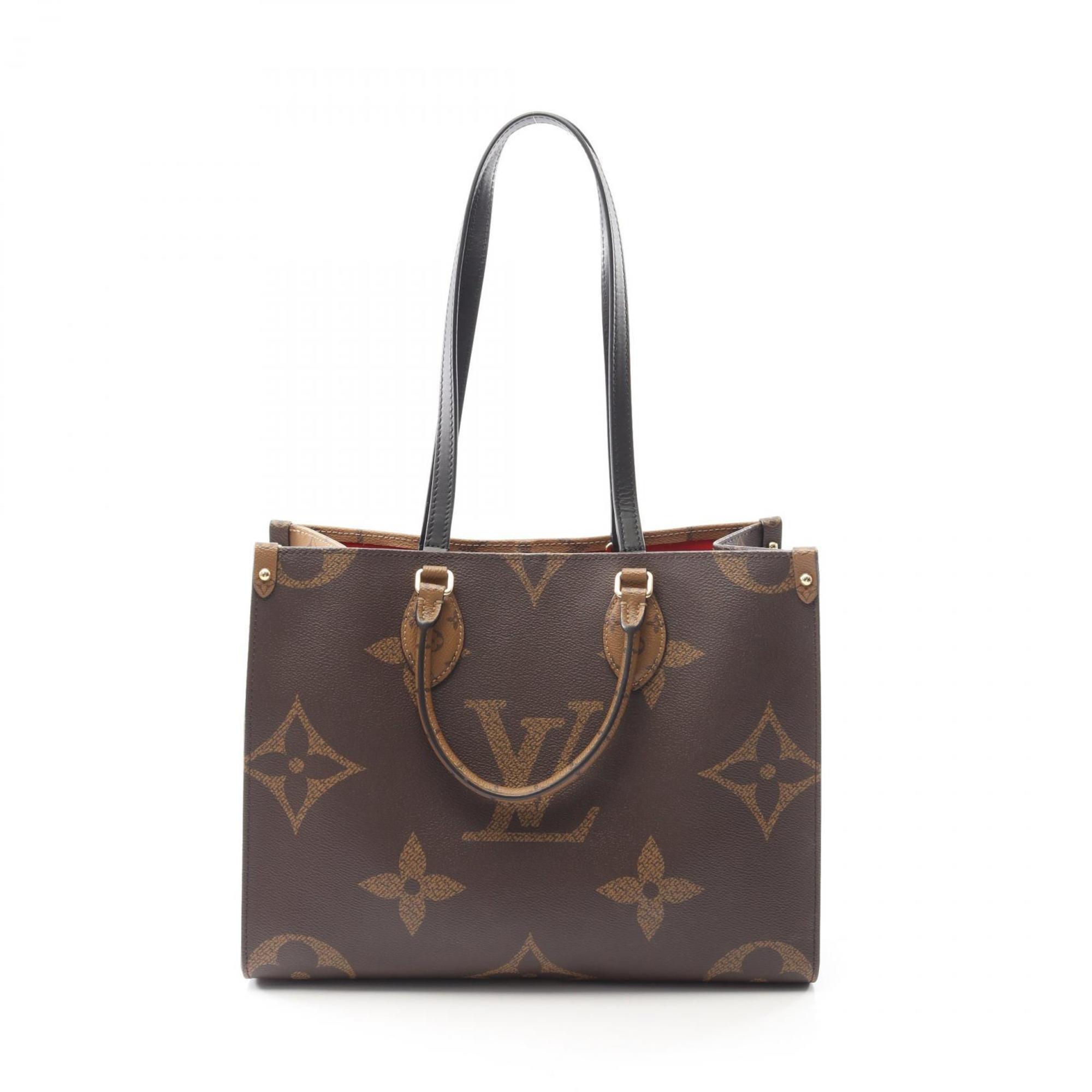 Louis Vuitton Beige Brown Monogram Coated Canvas Tote Bag (Pre-Owned)