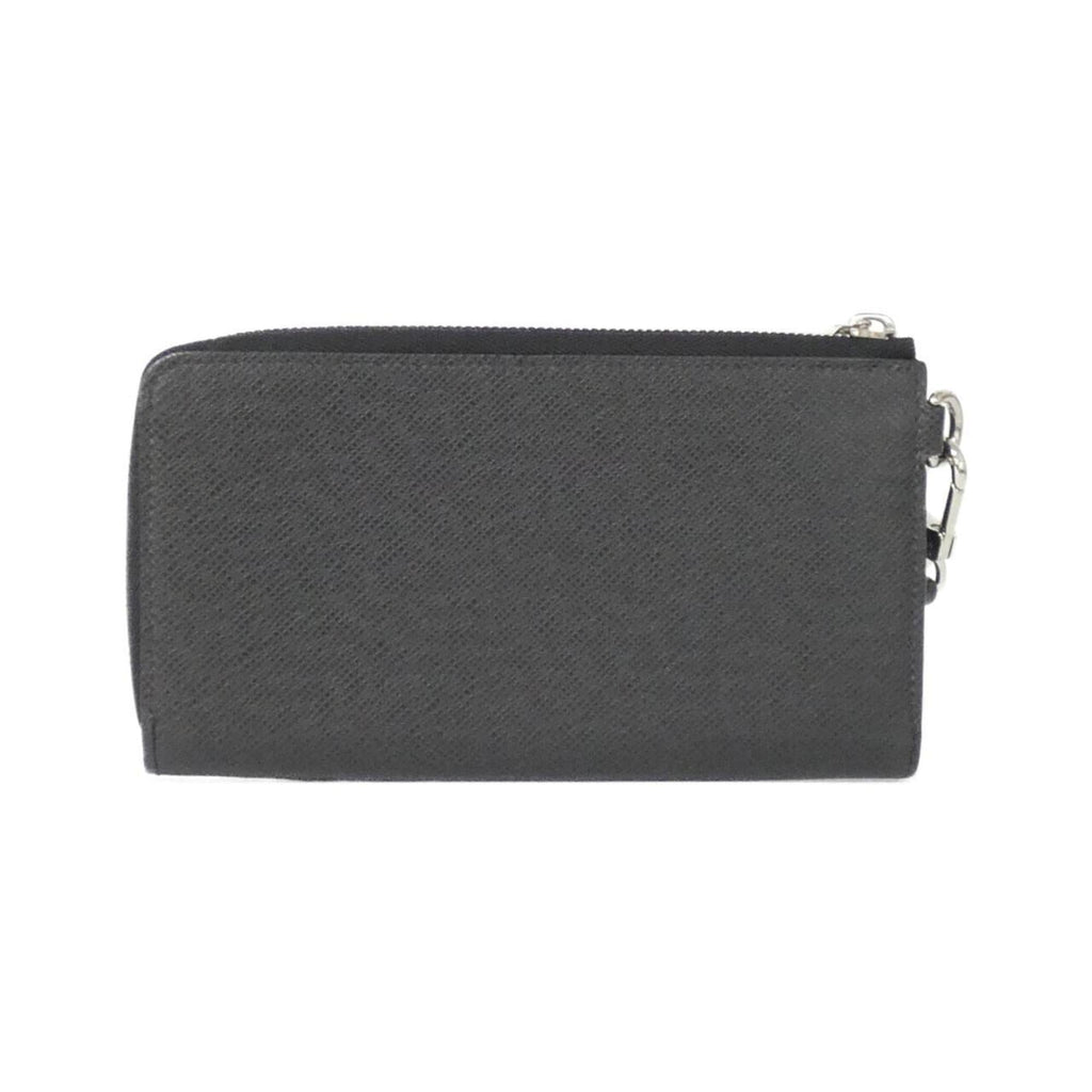Louis Vuitton Black Taiga Leather Leather Long Wallet (Bi-Fold) (Pre-Owned)