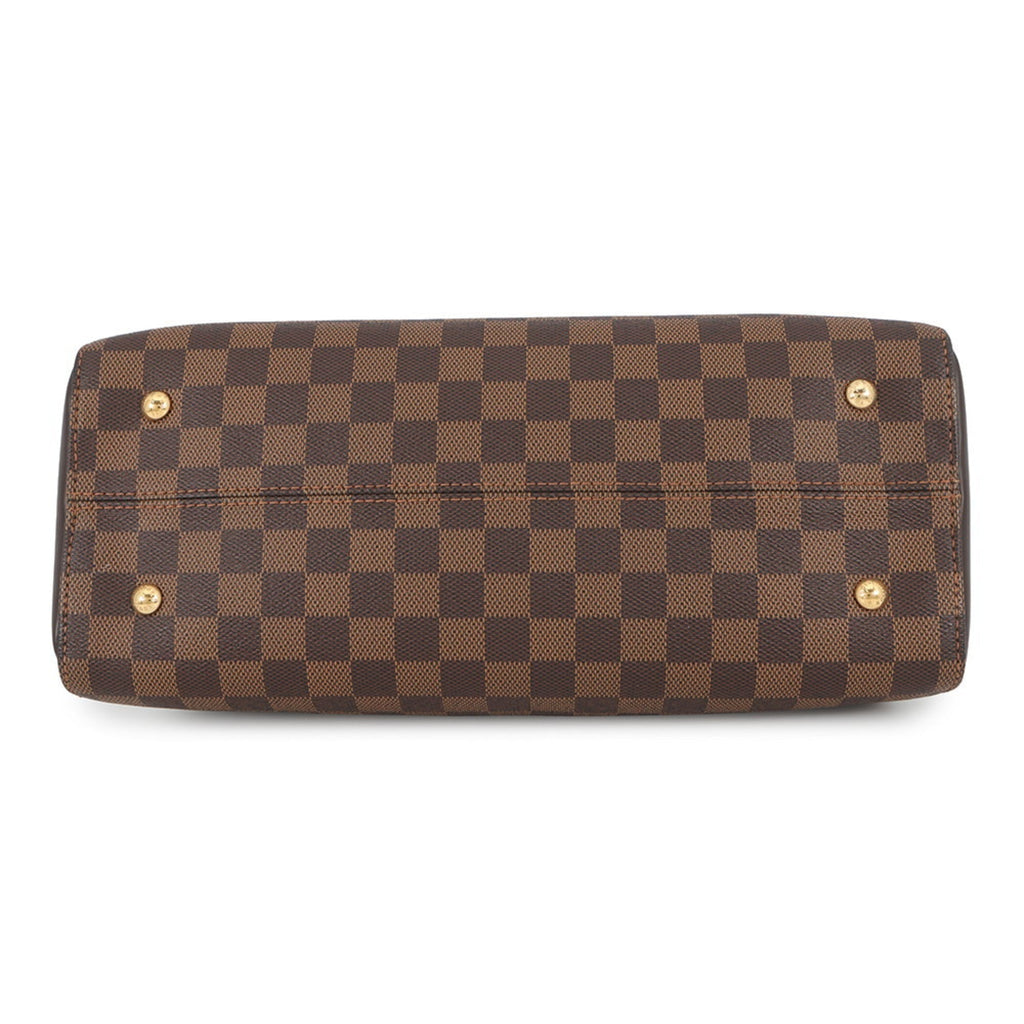 Louis Vuitton Beige Brown Damier Canvas Exotic Leather Handbag (Pre-Owned)