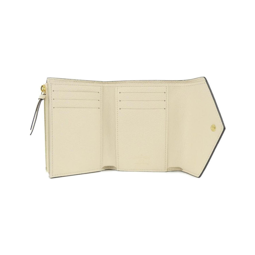 Louis Vuitton Cream Leather Wallet (Tri-Fold) (Pre-Owned)