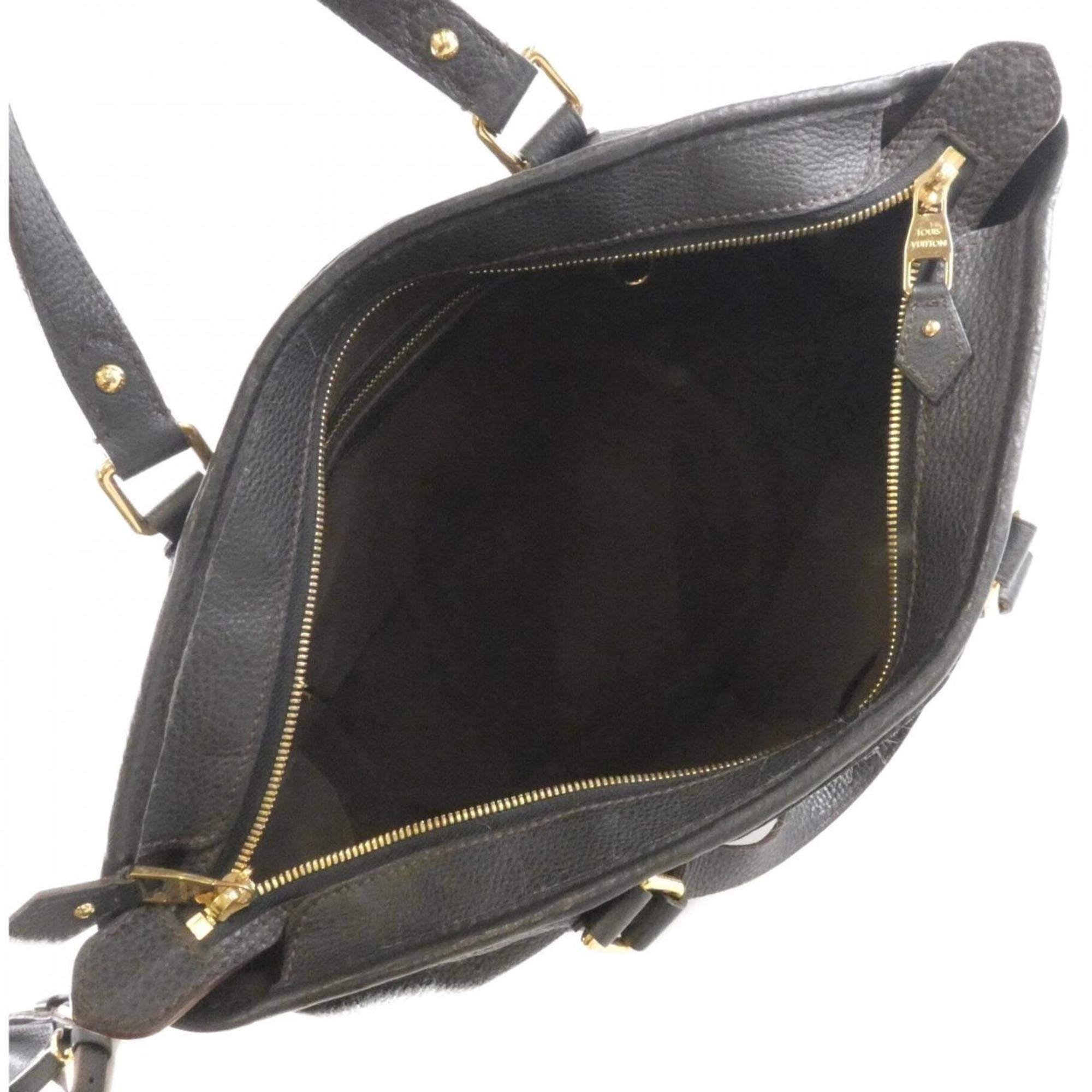 Louis Vuitton Mahina Black Leather Handbag (Pre-Owned)