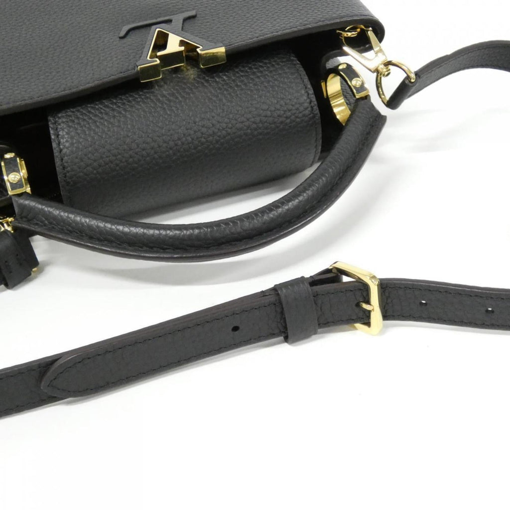 Louis Vuitton Black Leather Handbag Shoulder Bag (Pre-Owned)