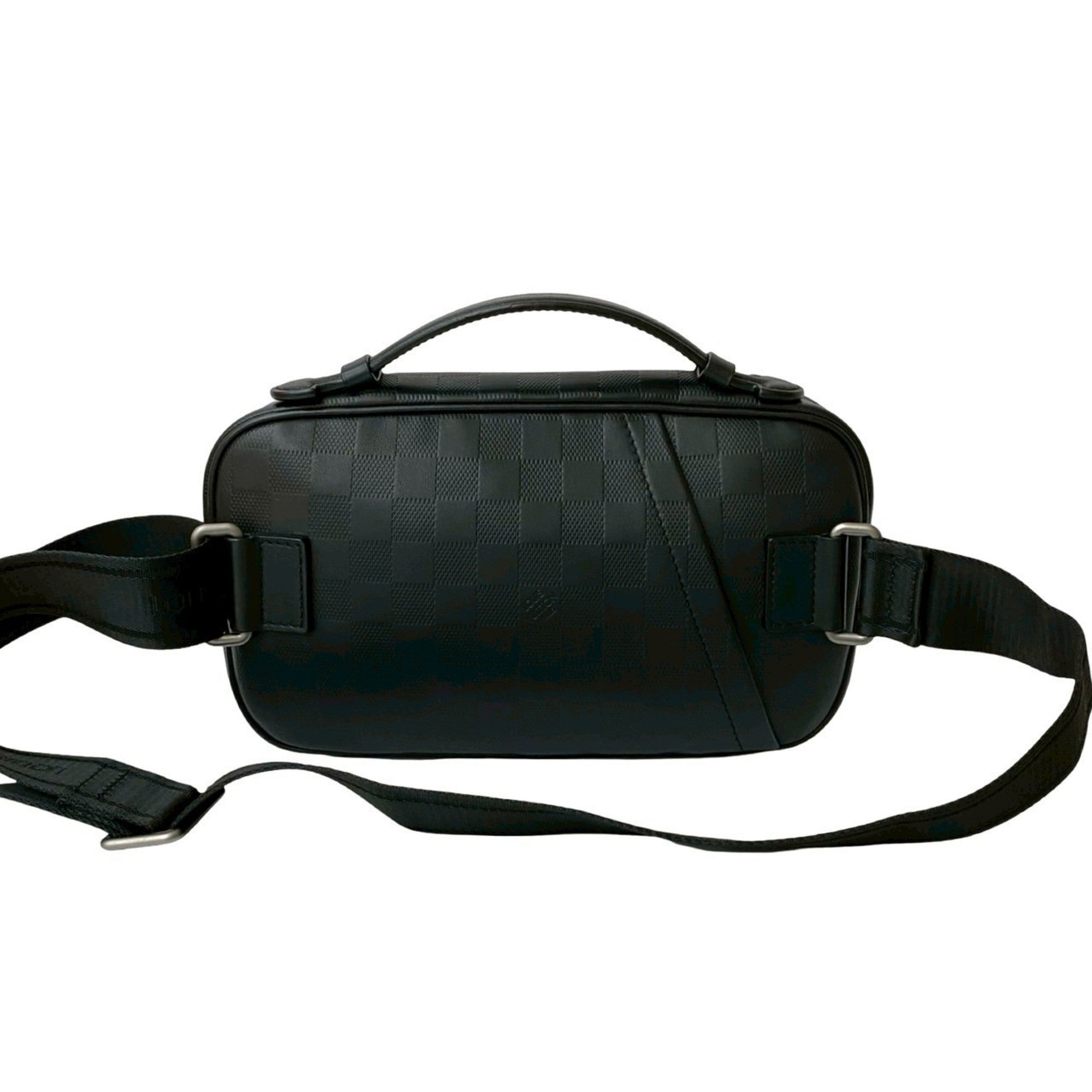 Louis Vuitton Black Leather Handbag Sling Bag (Pre-Owned)