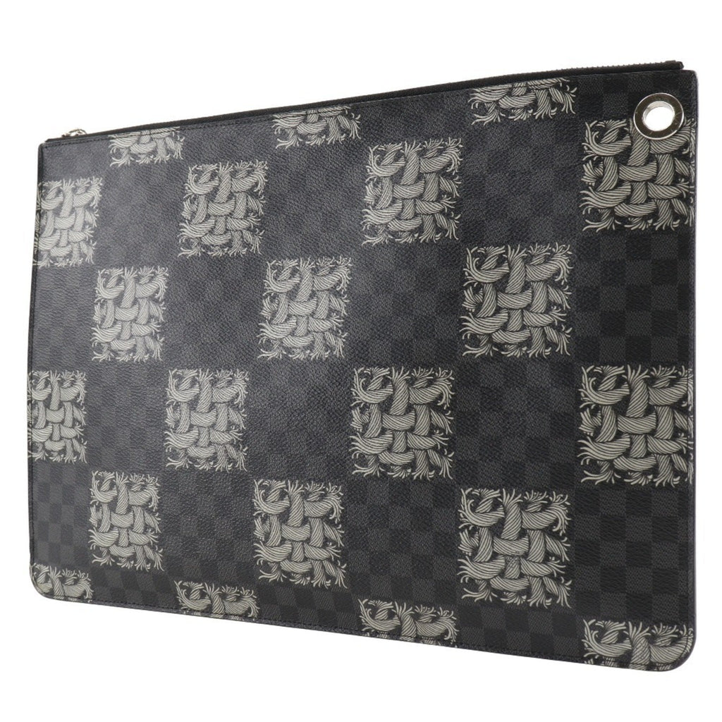 Louis Vuitton Black Damier Graphite Canvas Clutch Bag Pochette (Pre-Owned)