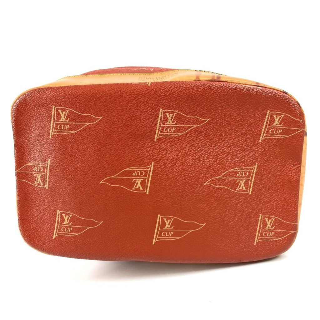 Louis Vuitton Orange Leather Canvas Shoulder Bag (Pre-Owned)