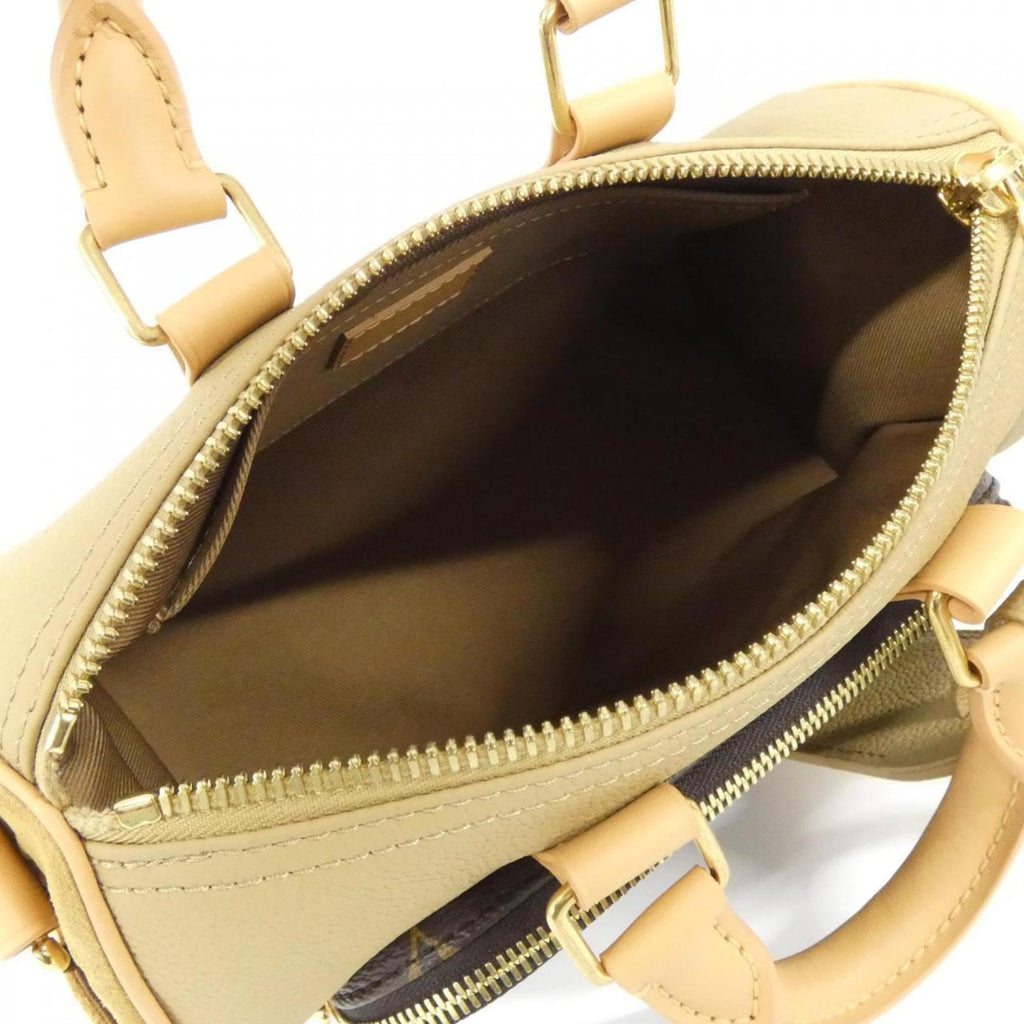 Louis Vuitton Beige Leather Coated Canvas Boston Bag (Pre-Owned)