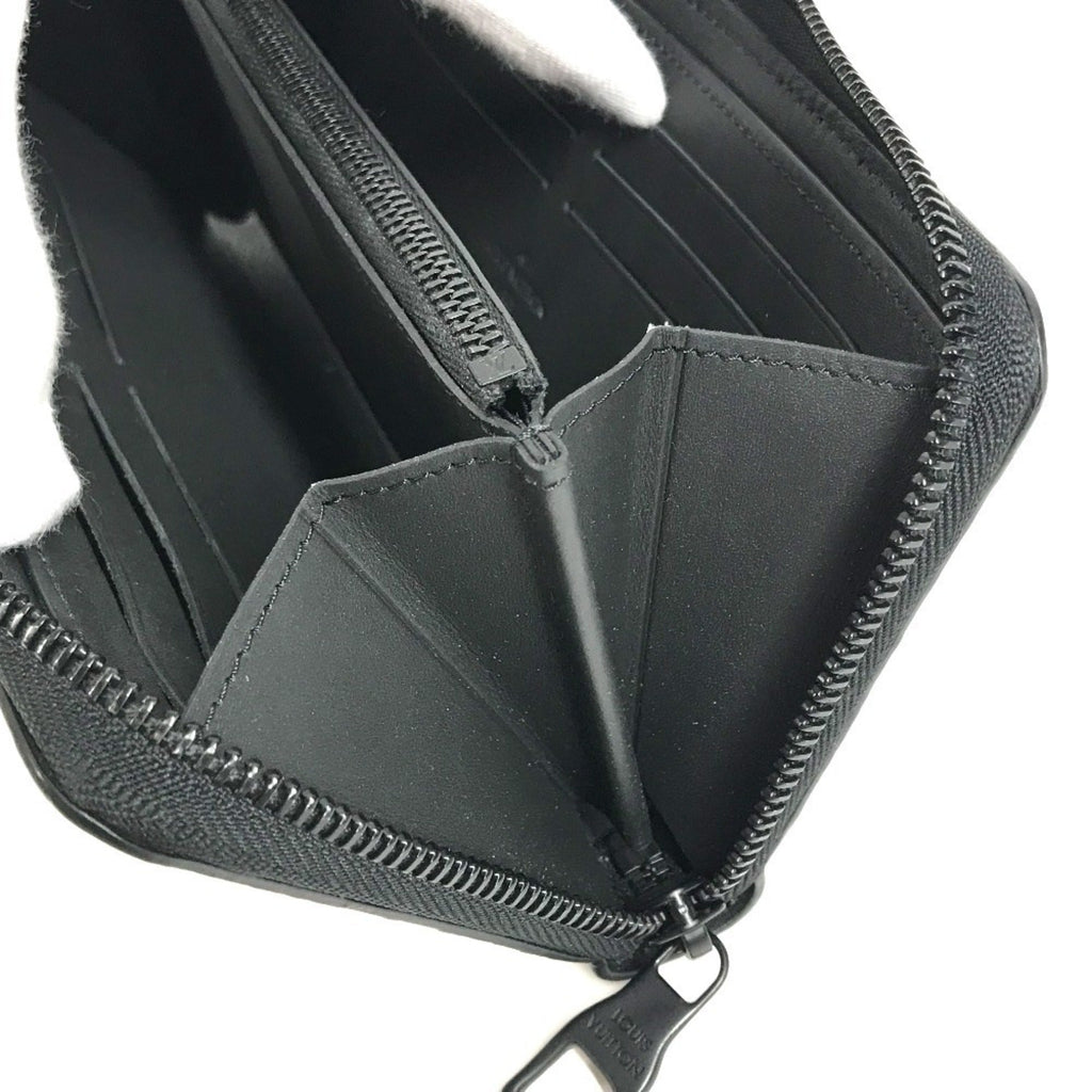 Louis Vuitton Black Noir Leather Long Wallet (Bi-Fold) (Pre-Owned)