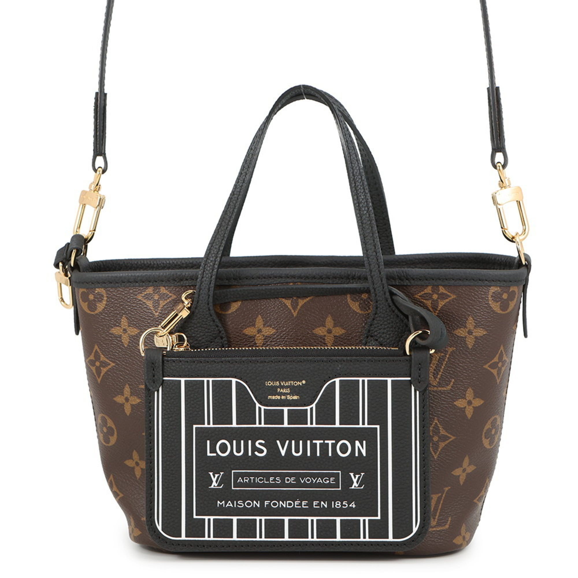 Louis Vuitton Noir Monogram Leather Tote Bag (Pre-Owned)