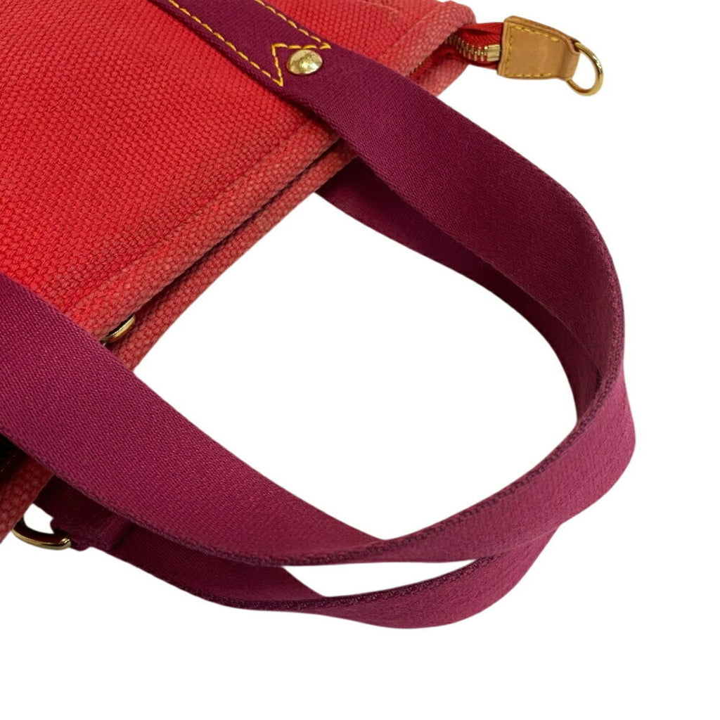 Louis Vuitton Red Color Canvas Handbag (Pre-Owned)