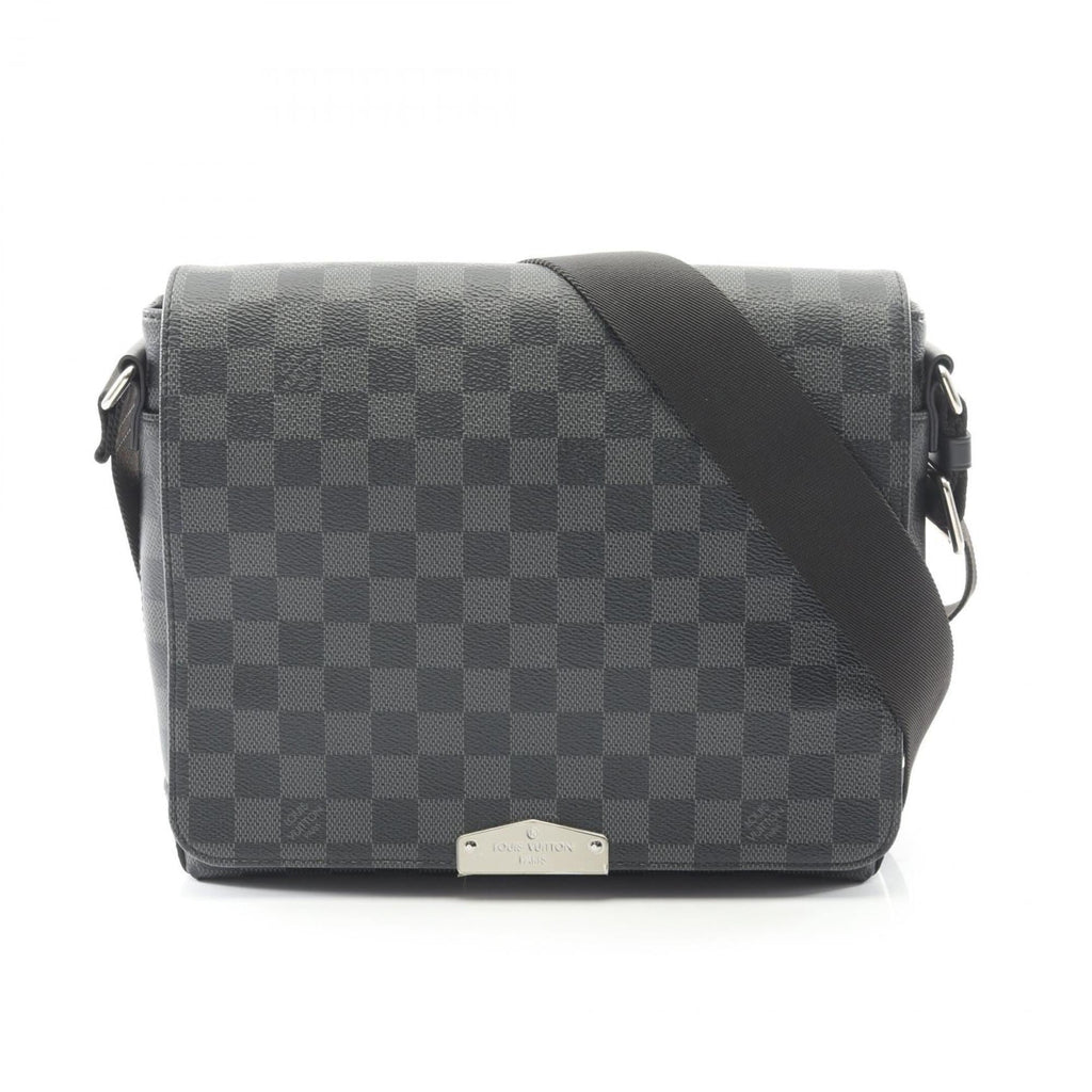 Louis Vuitton Black Coated Canvas Leather Shoulder Bag (Pre-Owned)